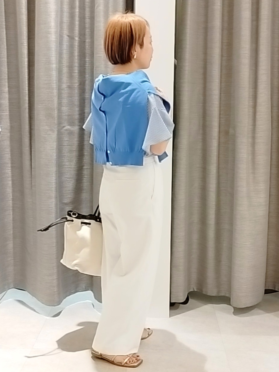 s u g iさんの「UNTITLED｜【9色展開/アンサンブル可】コットンクルーネックカーディガン」を使ったコーディネート