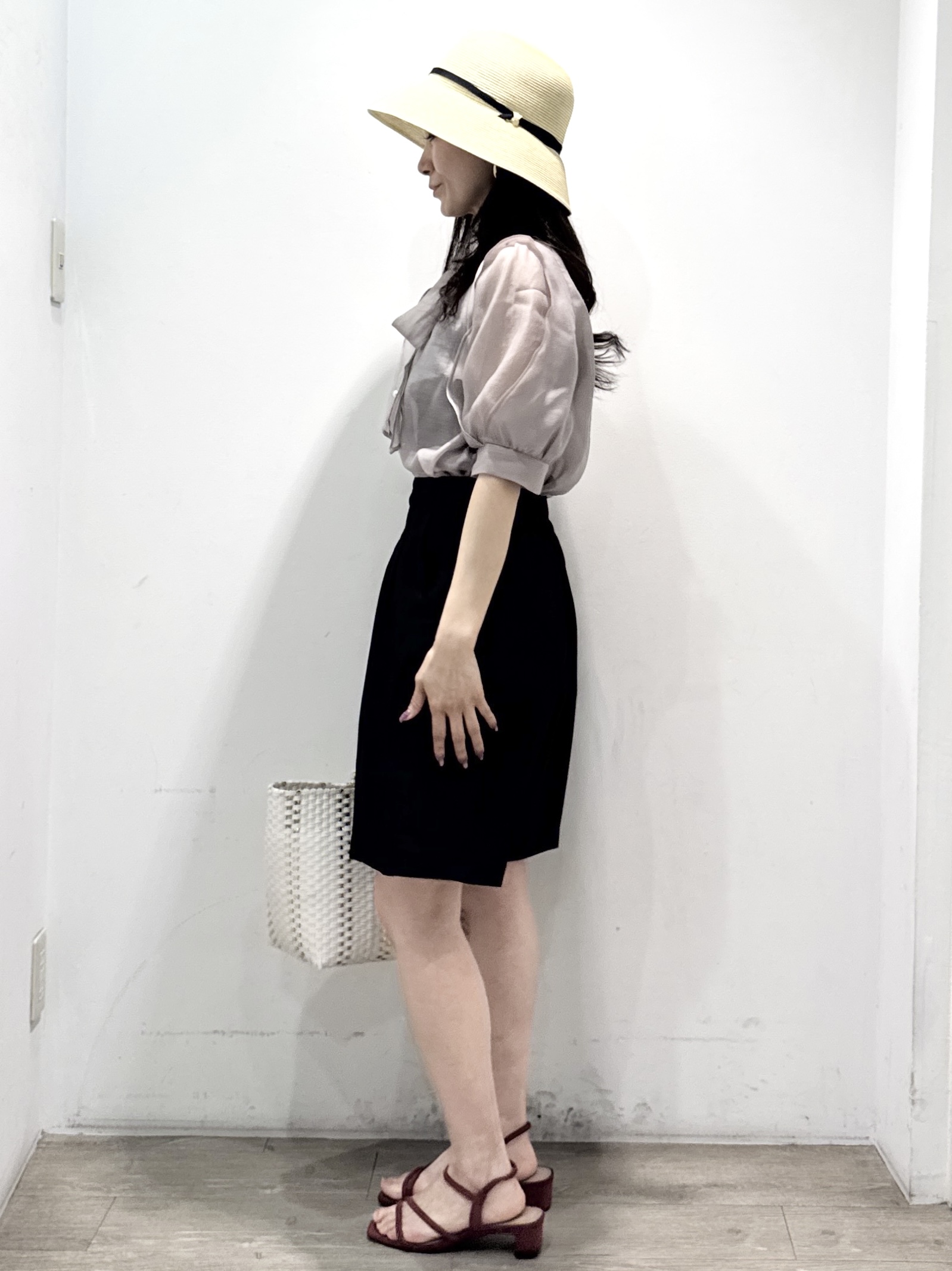 yuicciさんの「OPAQUE.CLIP｜オーガンシアーリボンフリルブラウス【洗濯機OK／イージーアイロン】」を使ったコーディネート