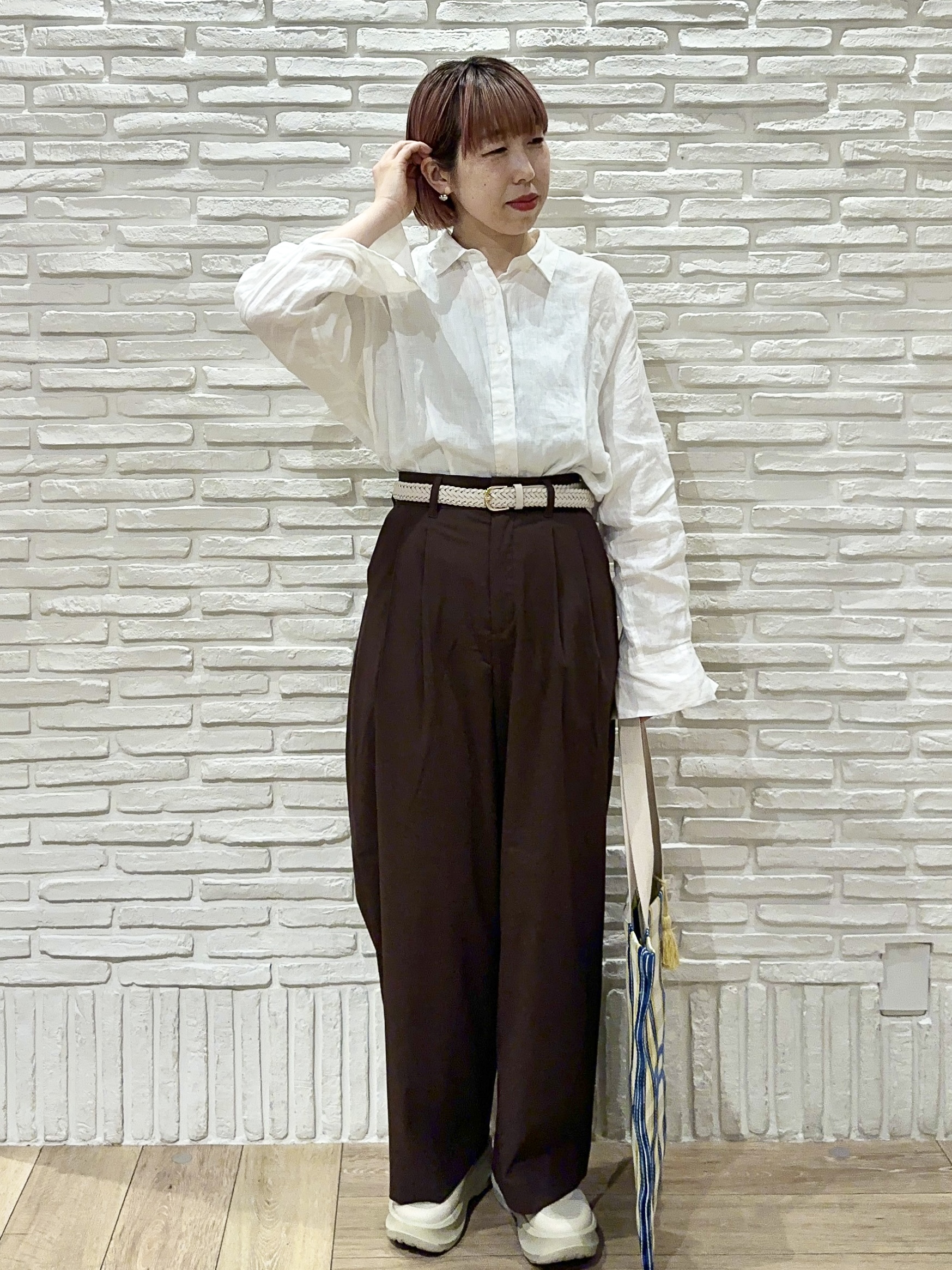 Hana...eさんの「index｜フレンチリネンシャツ／カシュクール【洗濯機OK】《5col》」を使ったコーディネート
