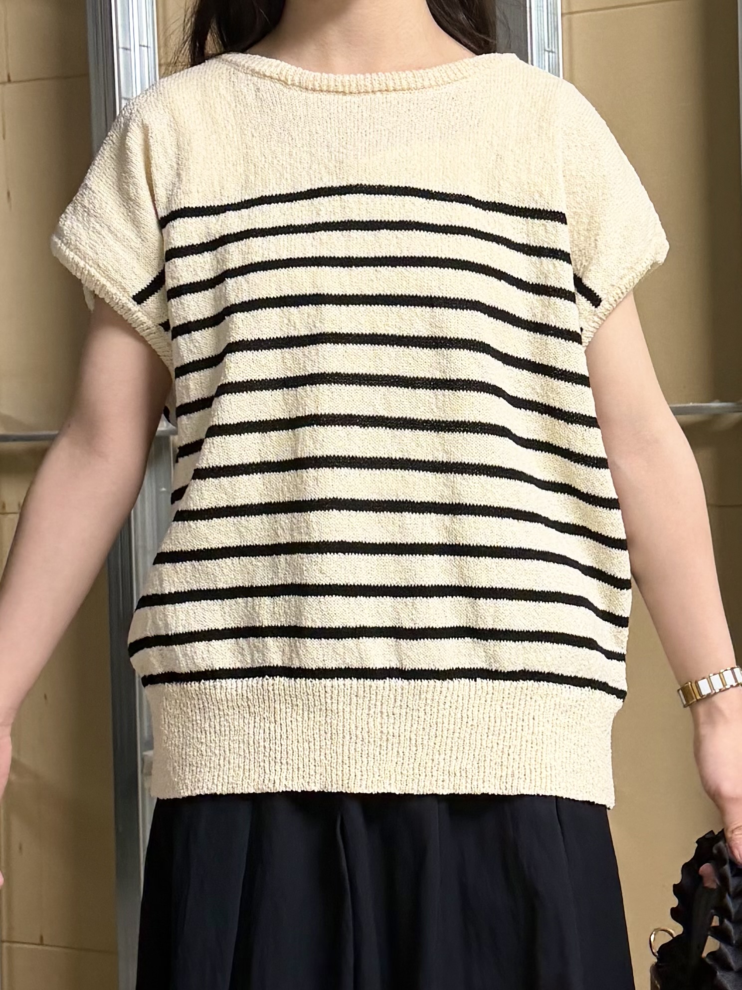 sahoさんの「THE SHOP TK｜さりげない抜け感 ペーパーヤーン風ニット」を使ったコーディネート