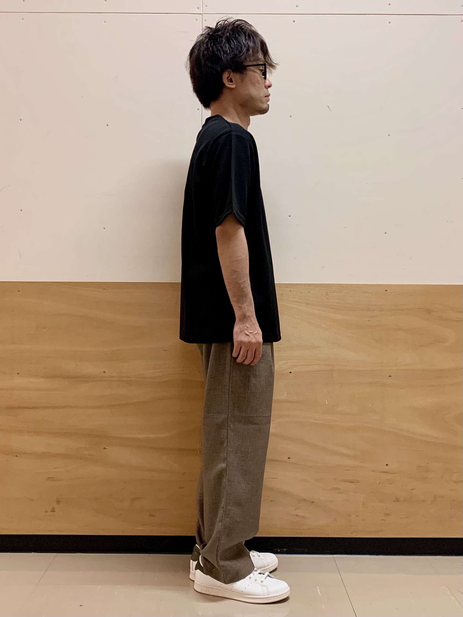 MATUさんの「THE SHOP TK｜【一枚で着映える】パターンブロッキング 半袖Tシャツ 洗濯機OK」を使ったコーディネート