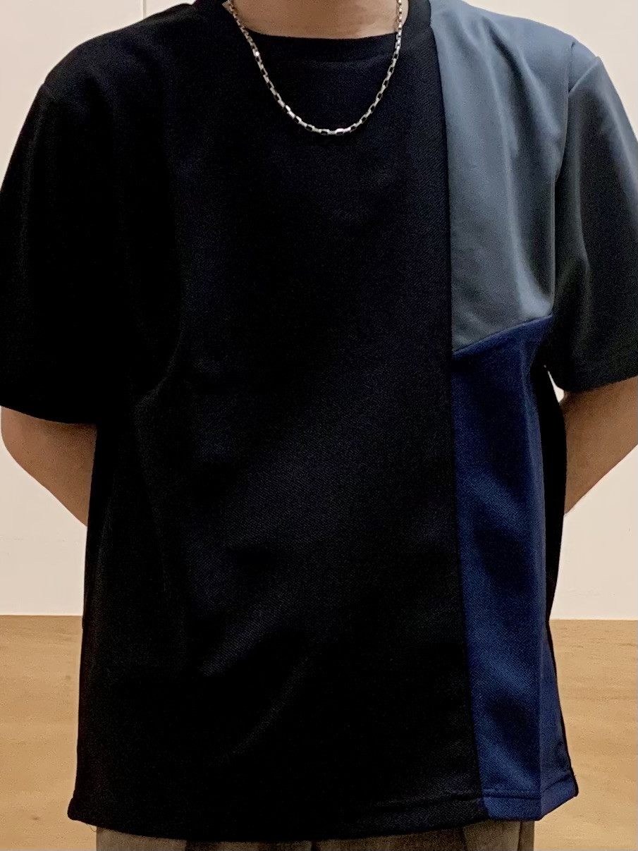 MATUさんの「THE SHOP TK｜【一枚で着映える】パターンブロッキング 半袖Tシャツ 洗濯機OK」を使ったコーディネート
