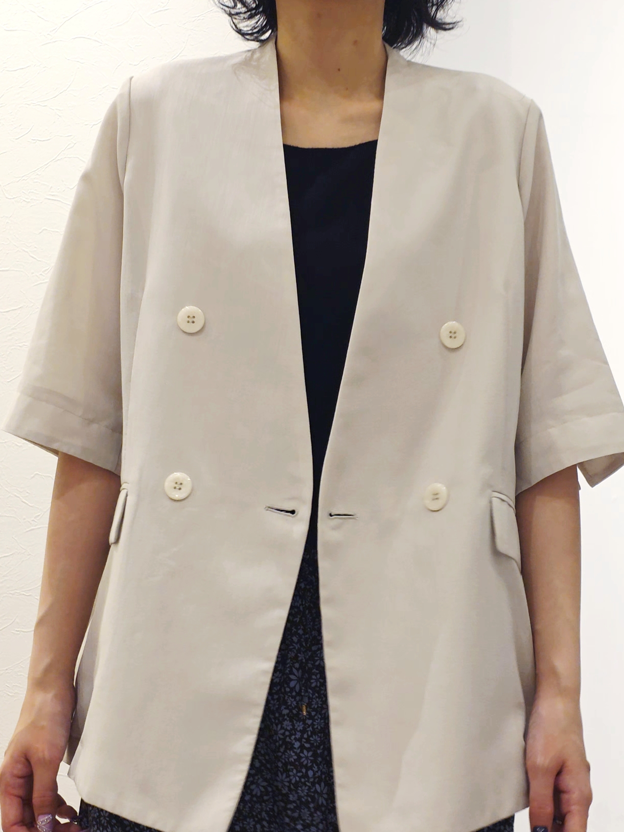 ケイさんの「grove｜【洗濯機OK/ひんやり】軽く羽織れるハーフスリーブジャケット」を使ったコーディネート
