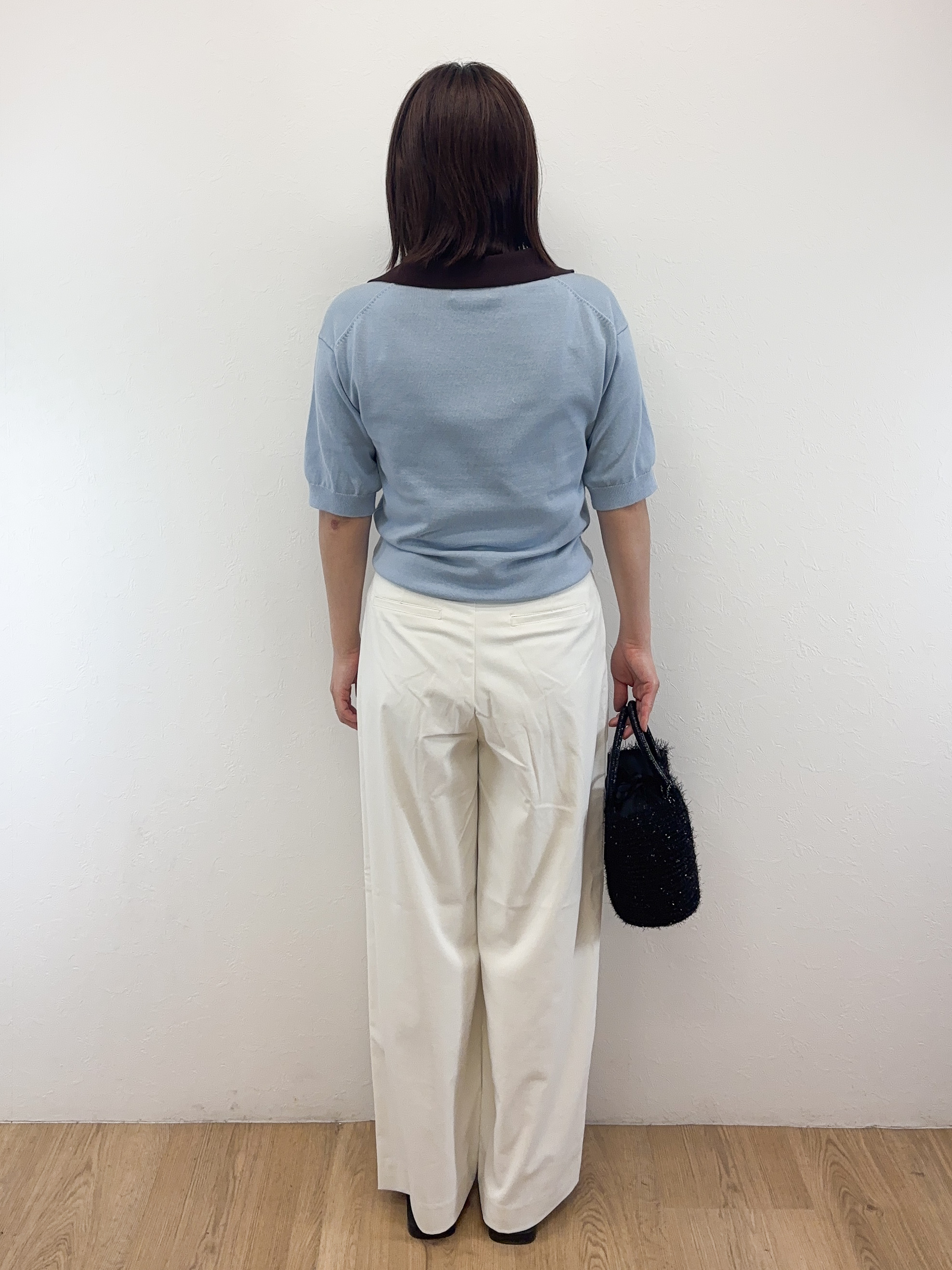Takeさんの「OPAQUE.CLIP｜ビッグポロ衿ニット【洗濯機OK】」を使ったコーディネート