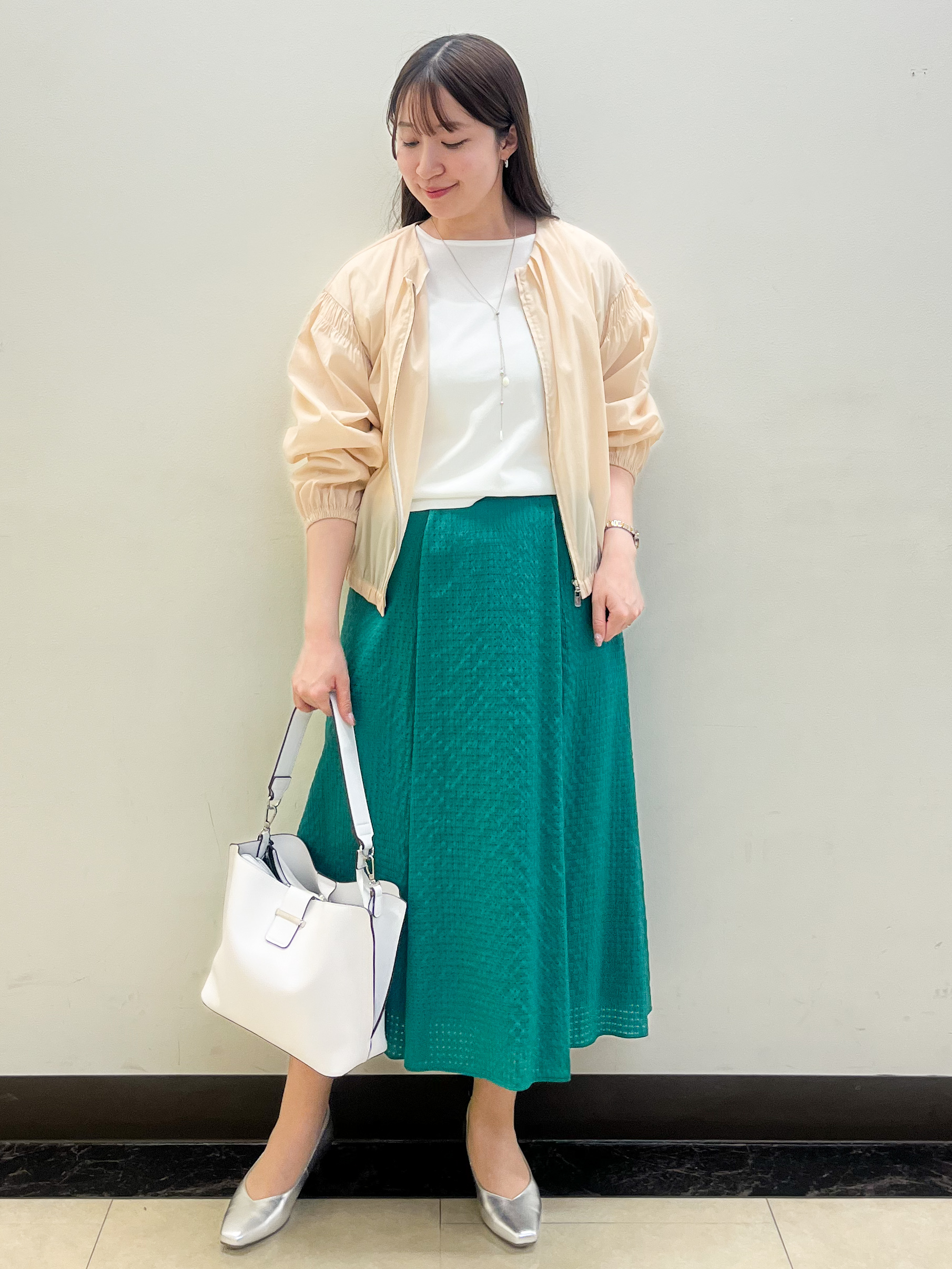 mikikoさんの「Reflect｜フロントファスナーシアーブルゾン」を使ったコーディネート