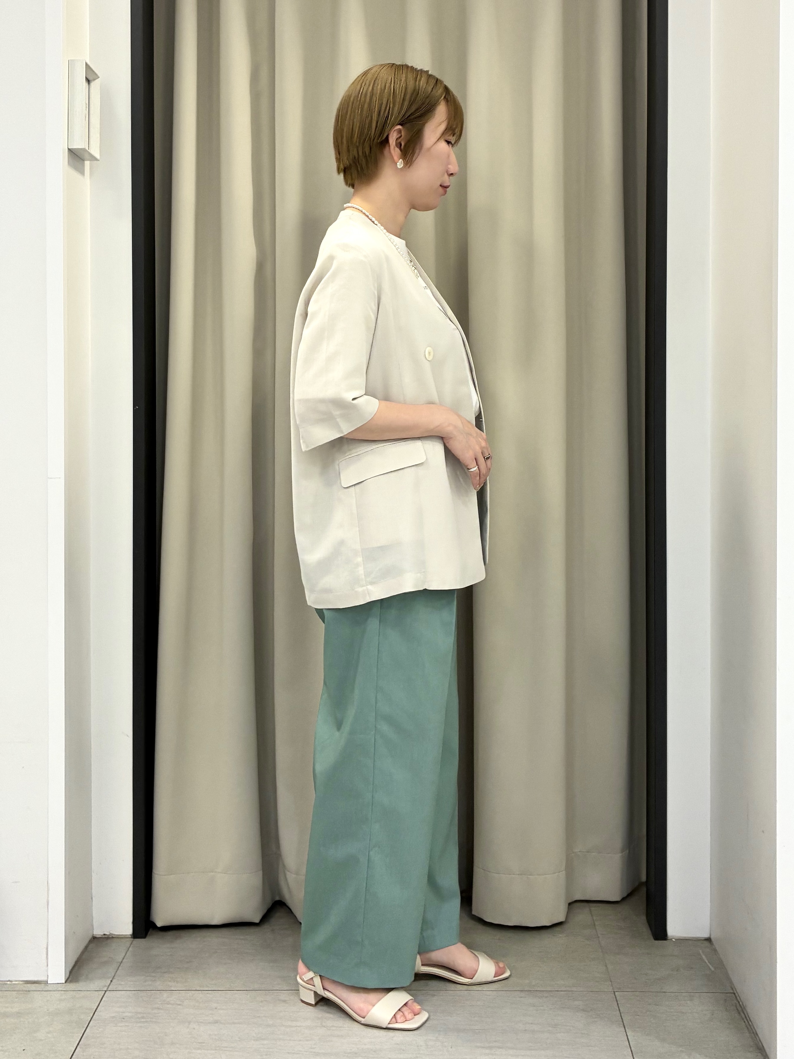 eguchiさんの「grove｜【UVカット/接触冷感】プリントアソート5分袖Tシャツ」を使ったコーディネート