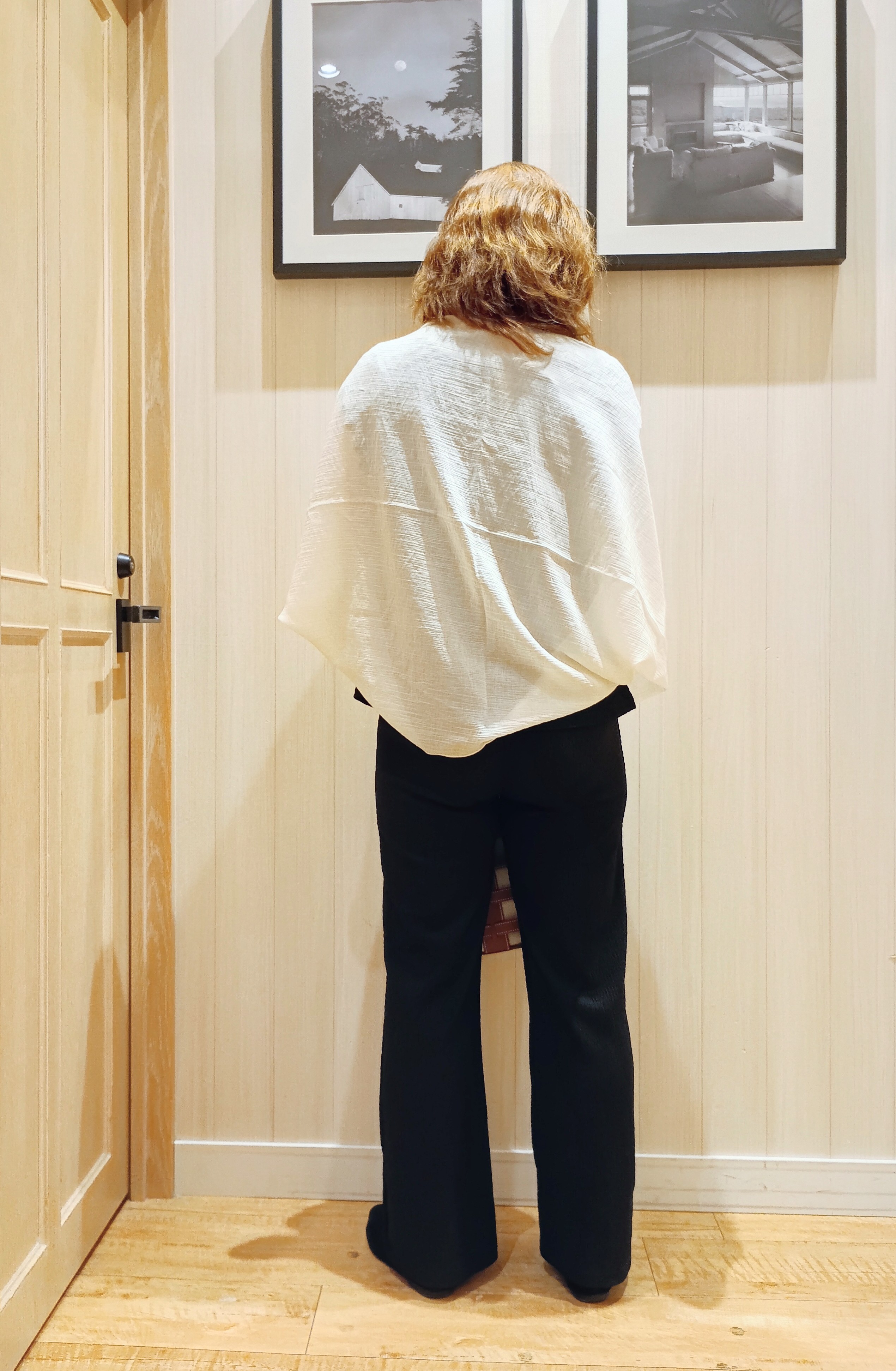 S☆mama さんの「SHOO･LA･RUE｜【2点セット/S-LL/洗濯機可】お袖シャーリングブラウス+ワイドパンツ」を使ったコーディネート