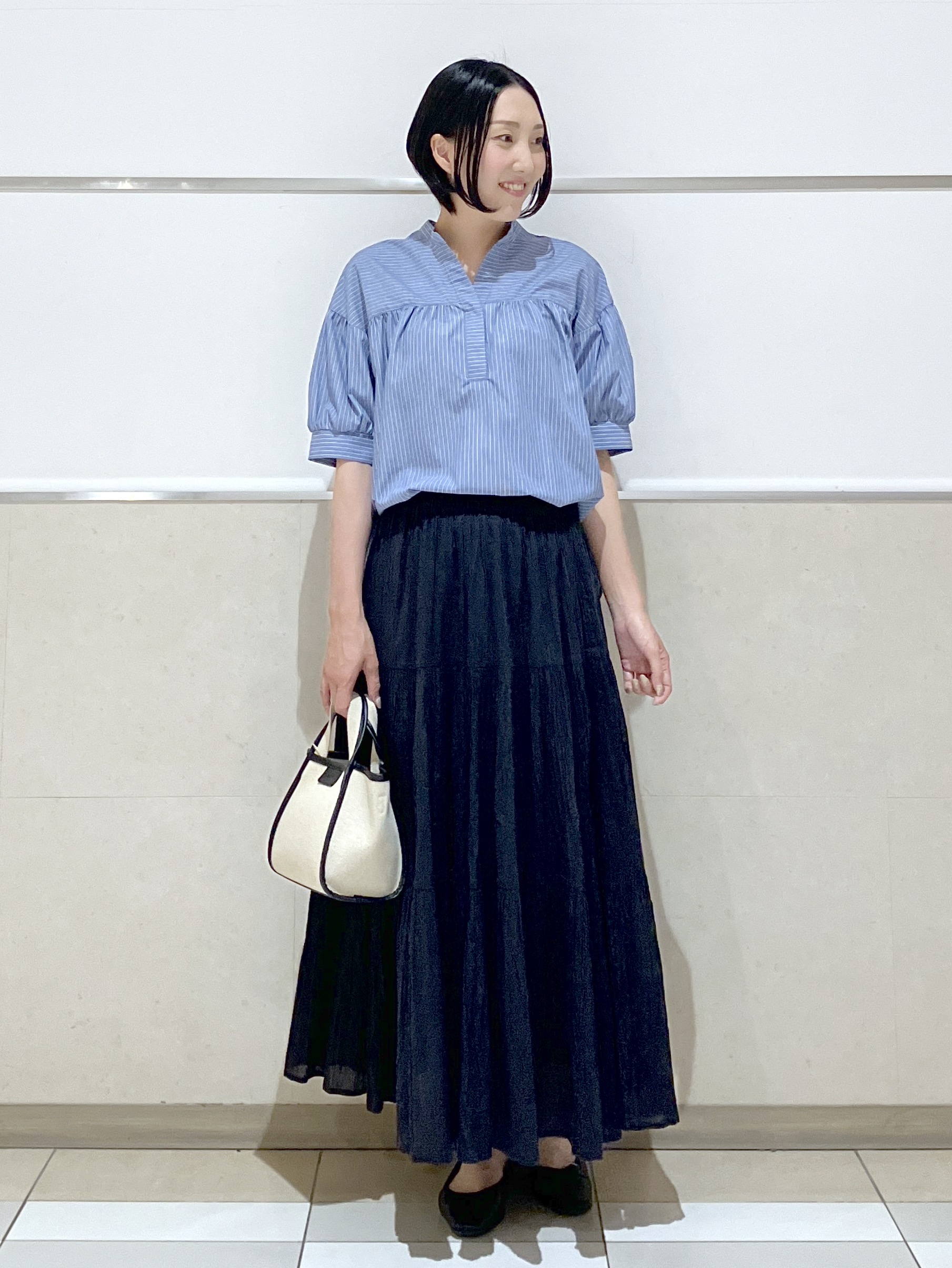 eriko さんの「Dessin｜【洗える】ストライプスキッパーシャツ」を使ったコーディネート