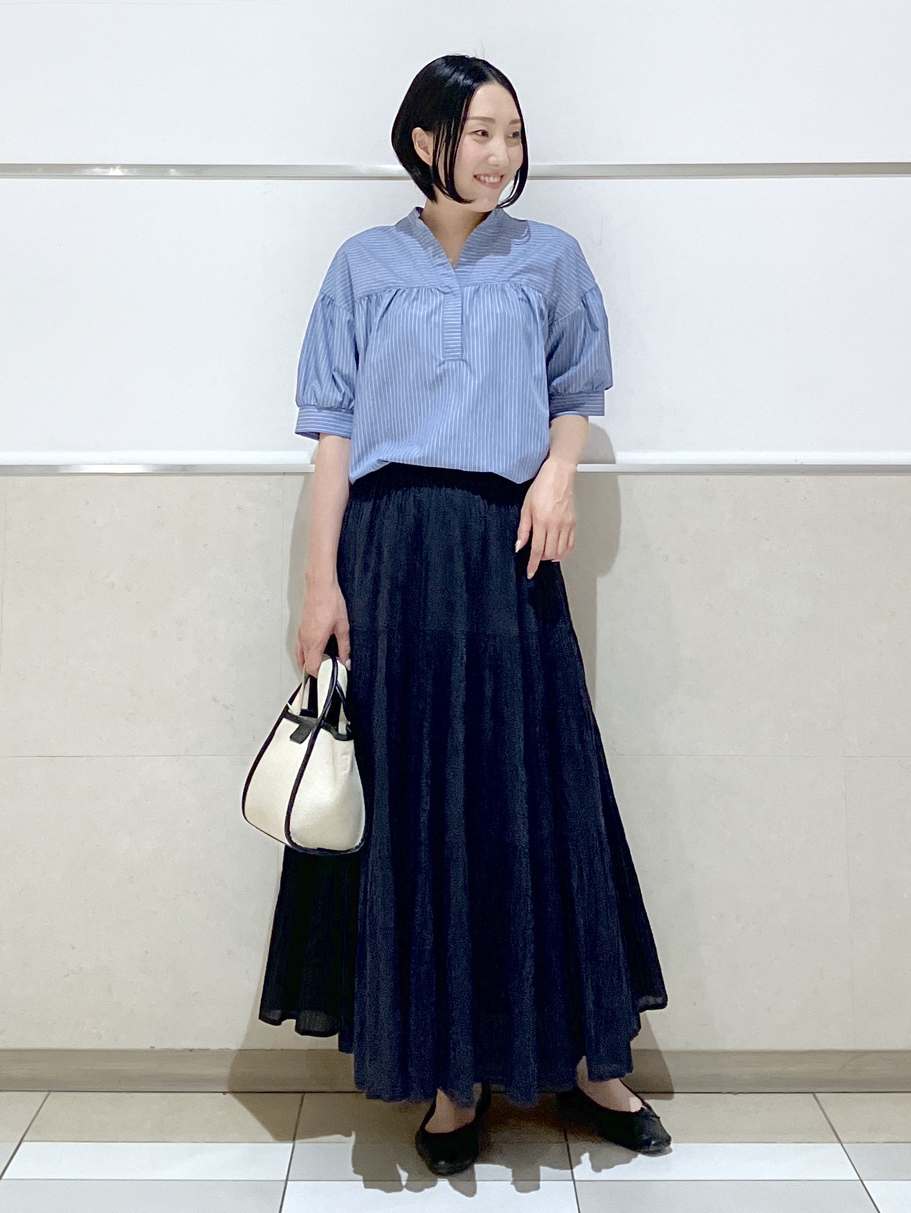 eriko さんの「Dessin｜【洗える】ストライプスキッパーシャツ」を使ったコーディネート