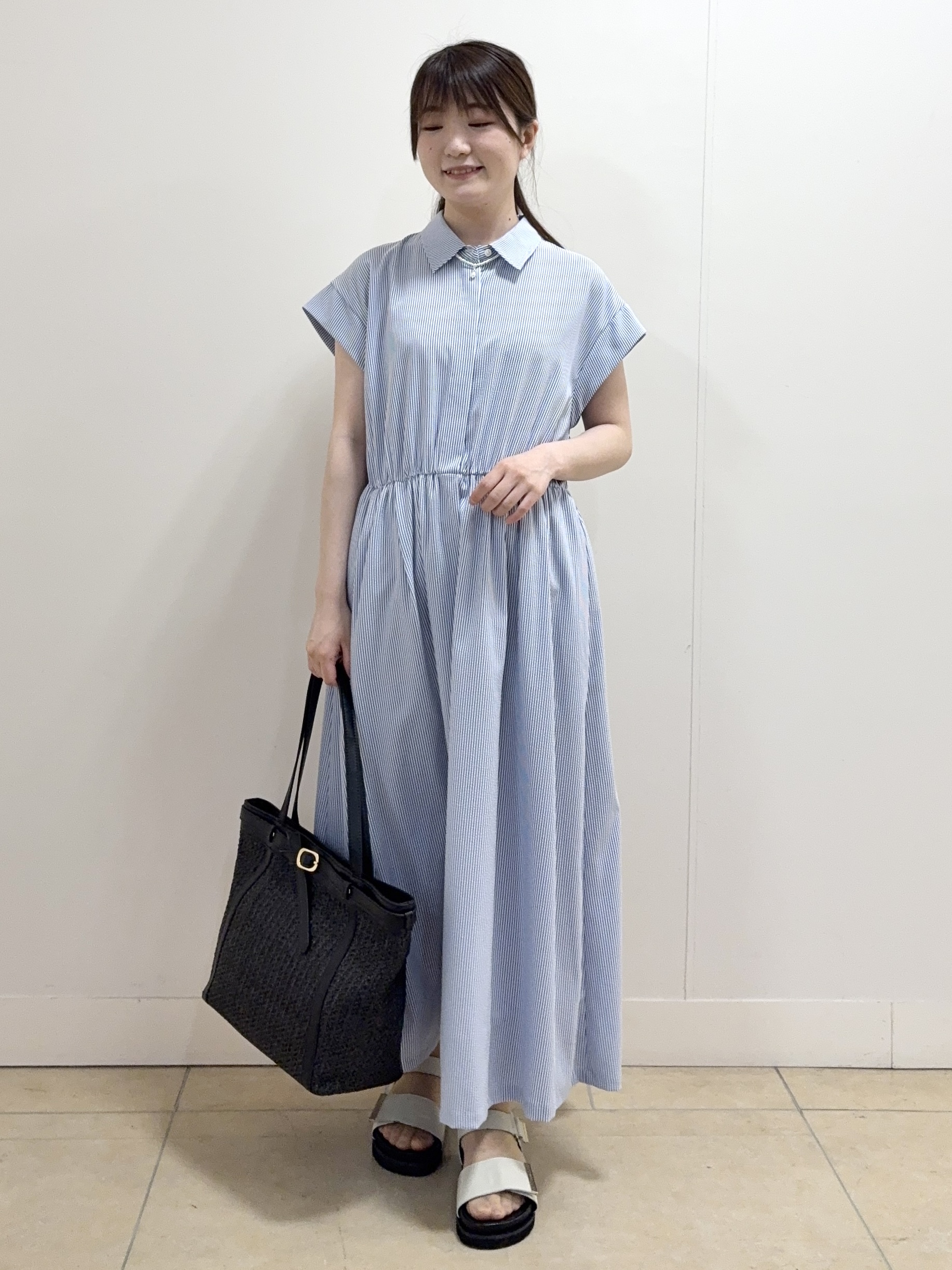 mikiさんの「Reflect｜フレンチスリーブシャツワンピース」を使ったコーディネート