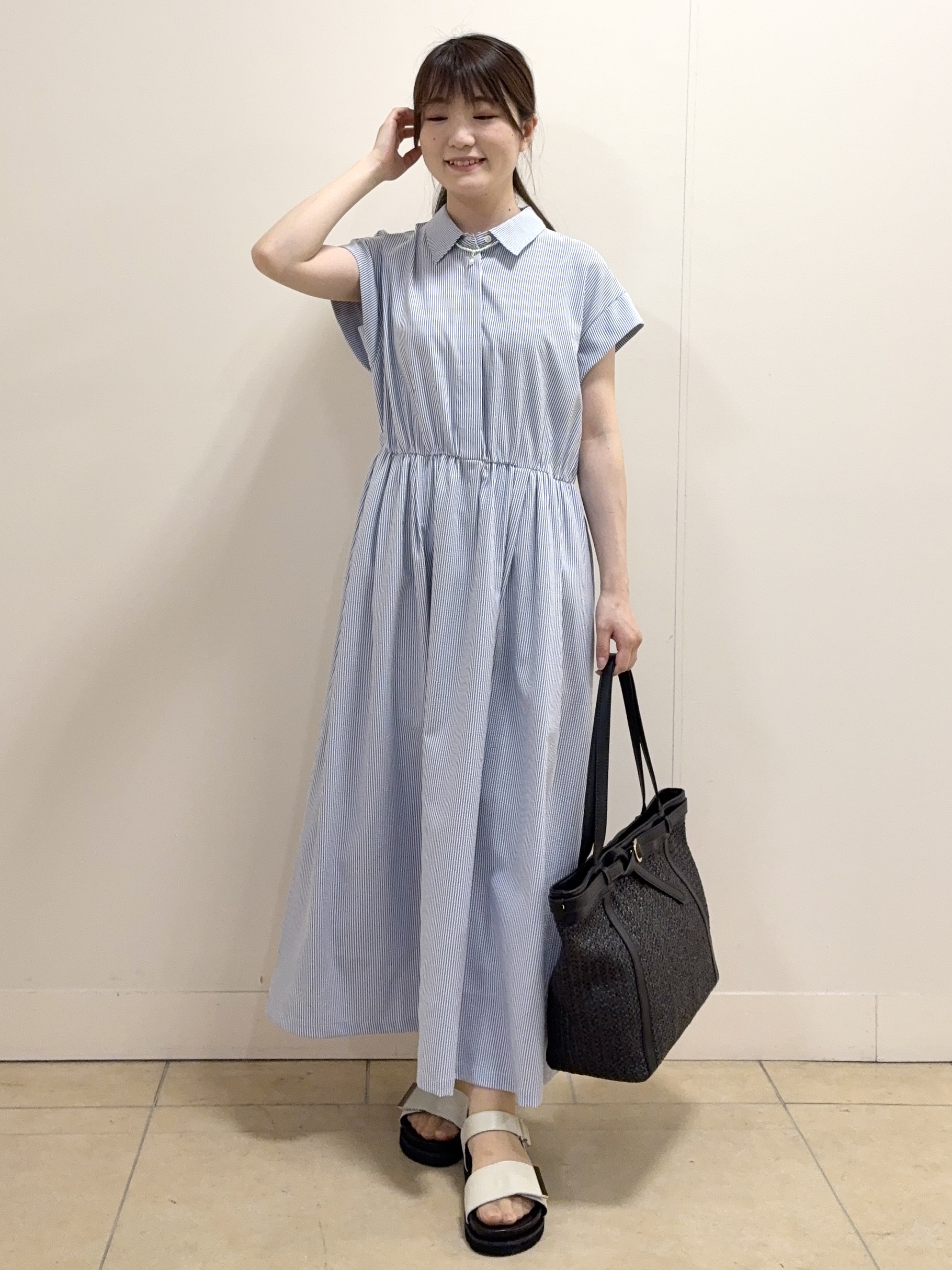 mikiさんの「Reflect｜フレンチスリーブシャツワンピース」を使ったコーディネート