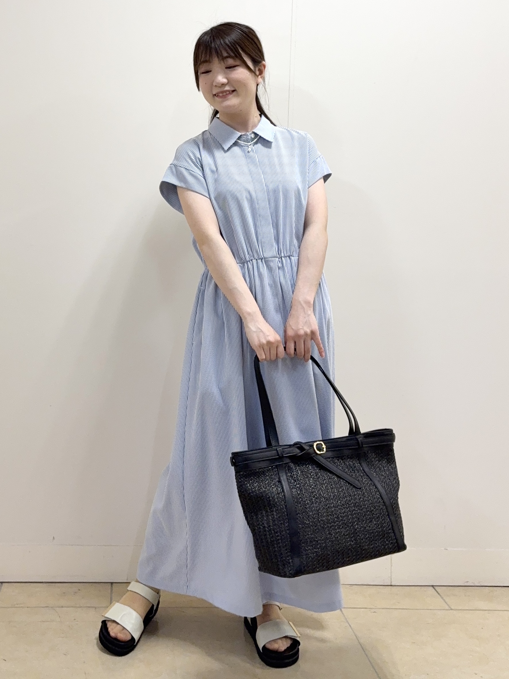 mikiさんの「Reflect｜フレンチスリーブシャツワンピース」を使ったコーディネート