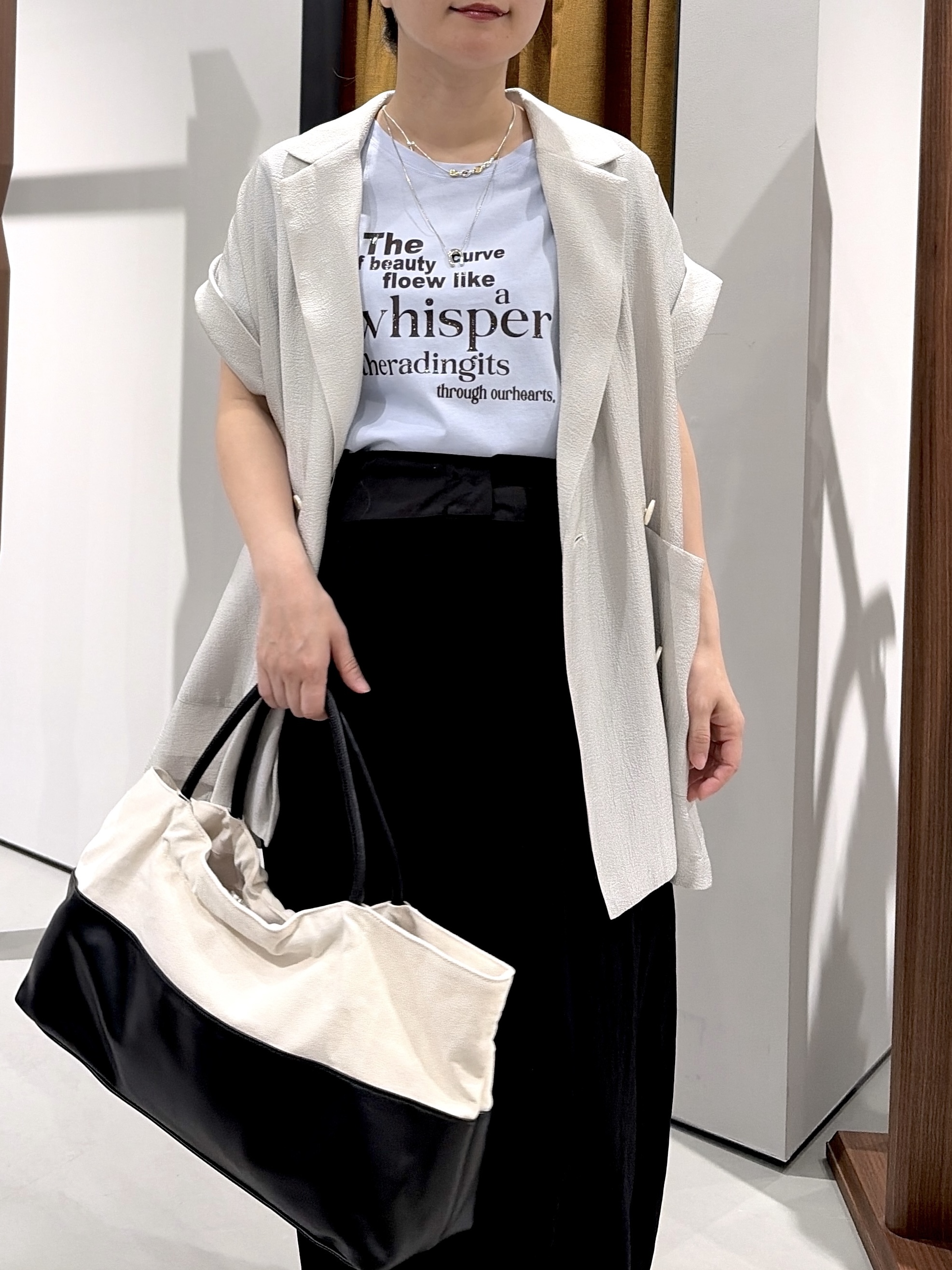 よねさんの「INDIVI｜ワッシャーシアーダブルジャケット」を使ったコーディネート