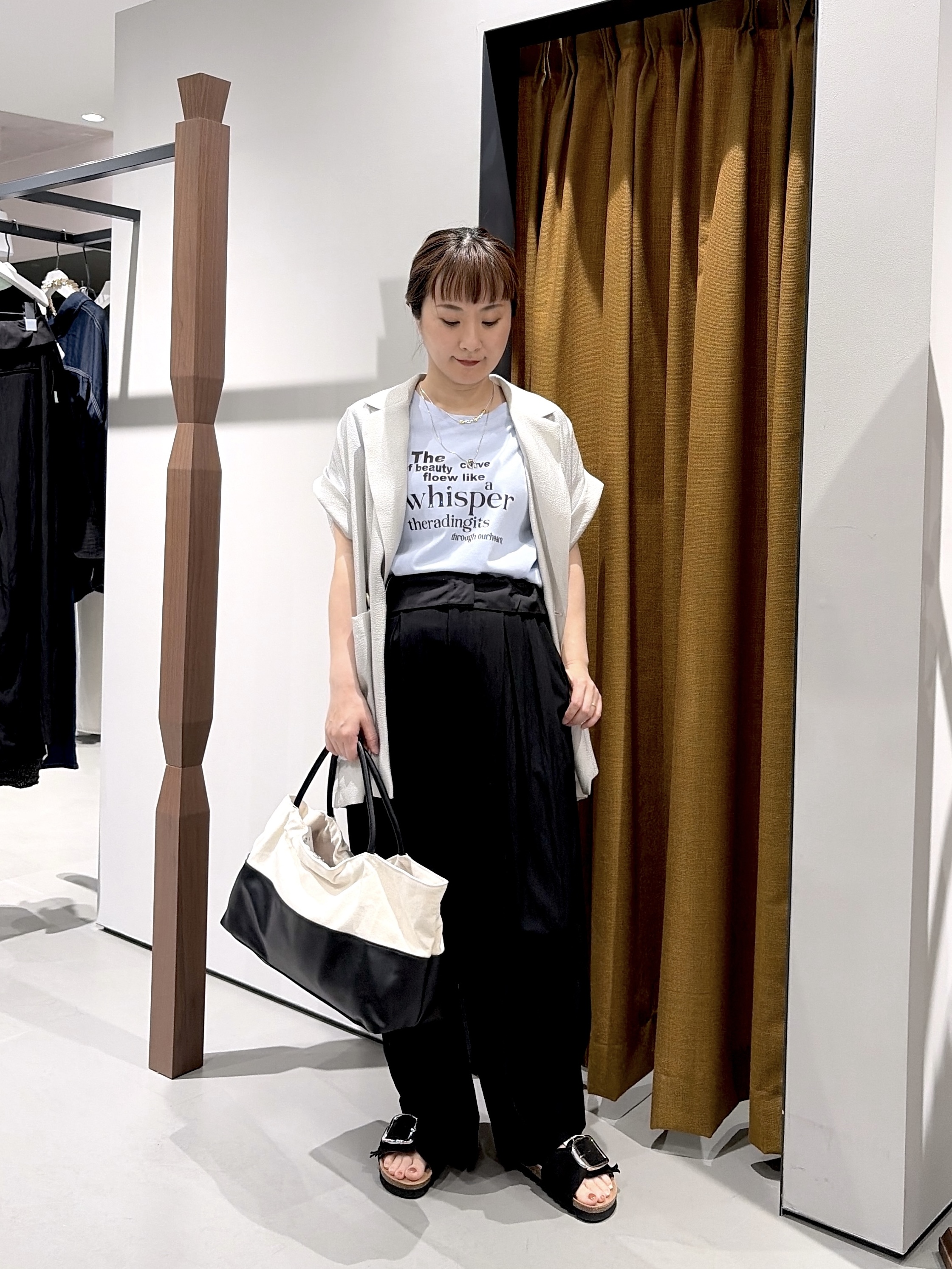 よねさんの「INDIVI｜ワッシャーシアーダブルジャケット」を使ったコーディネート