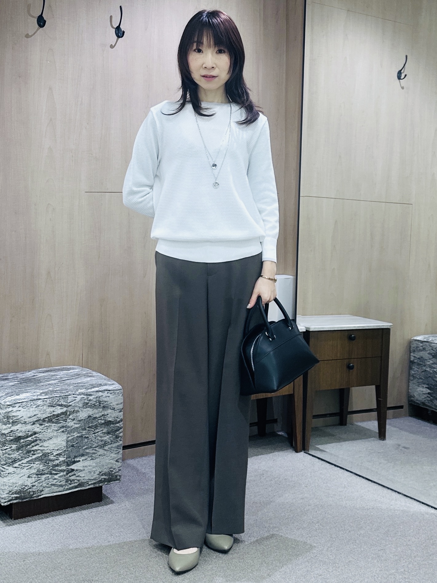 Miwaさんの「UNTITLED｜【アンサンブル可/洗える】配色ハイゲージニットトップス」を使ったコーディネート