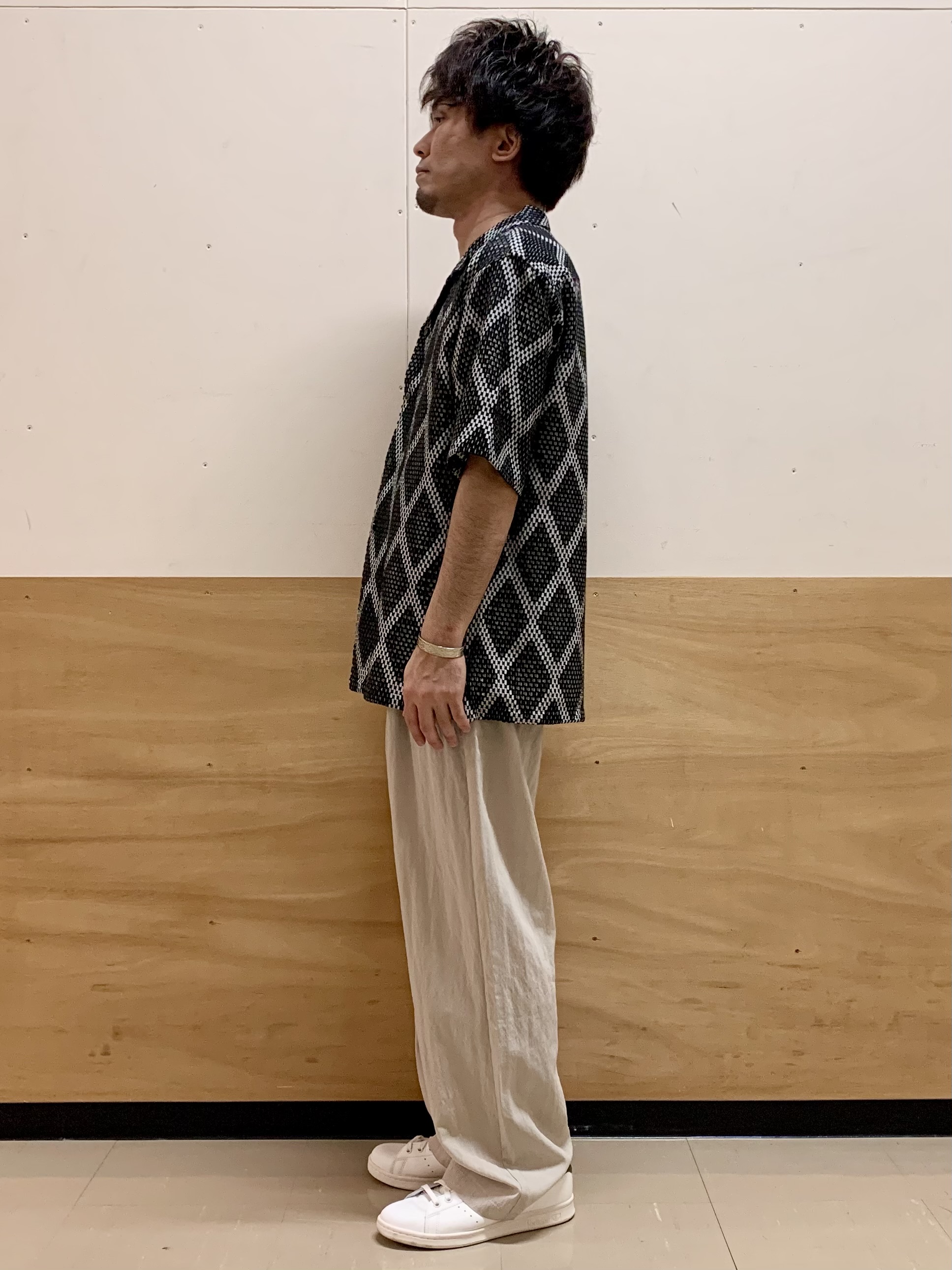 MATUさんの「THE SHOP TK｜アーガイル柄 レース半袖シャツ 洗濯機OK」を使ったコーディネート