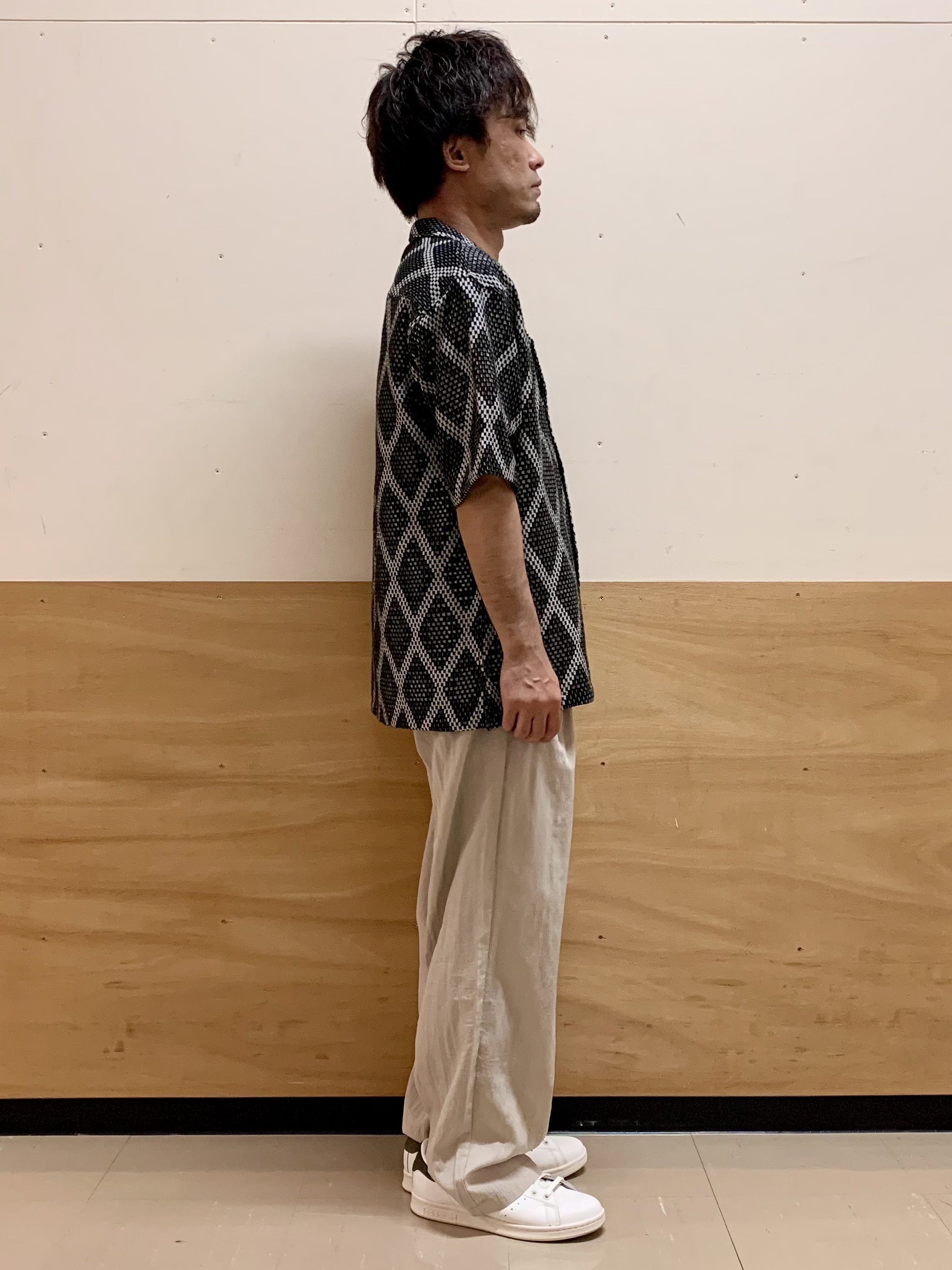 MATUさんの「THE SHOP TK｜アーガイル柄 レース半袖シャツ 洗濯機OK」を使ったコーディネート