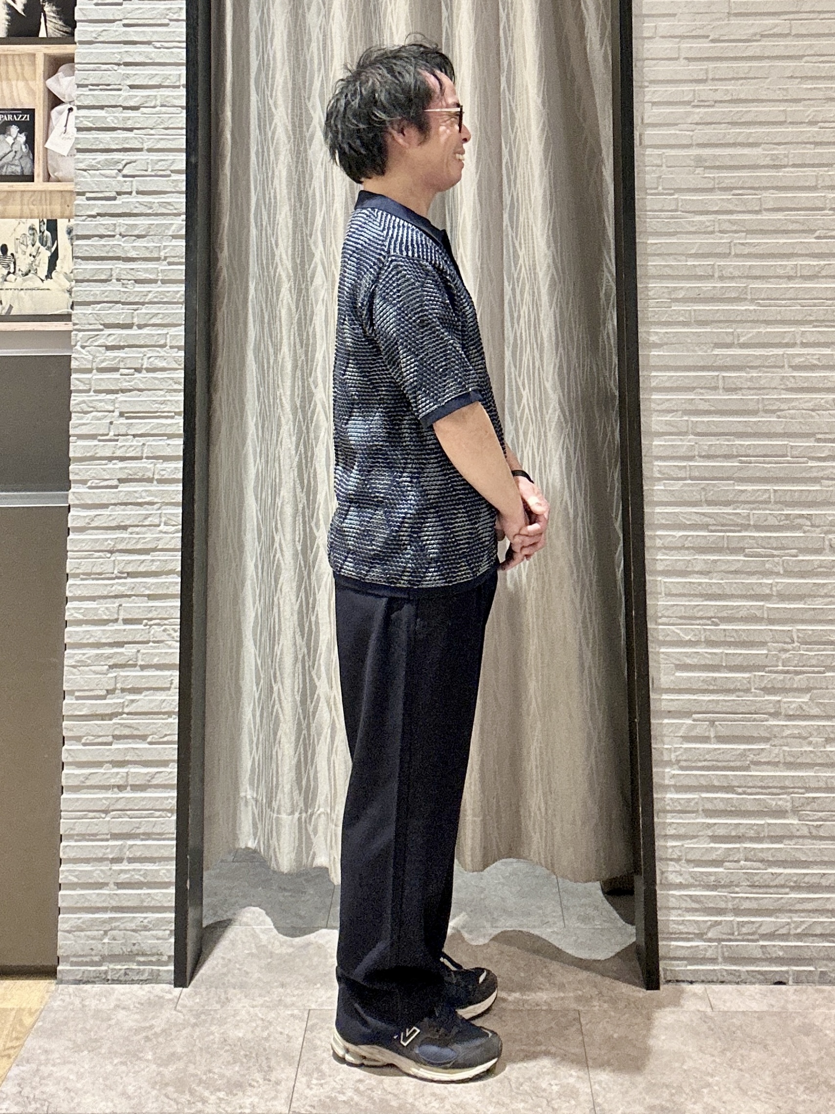 KENJI Iさんの「THE SHOP TK｜【主張しすぎない配色バランス】アーガイルメッシュポロ半袖Tシャツ 洗濯機OK」を使ったコーディネート