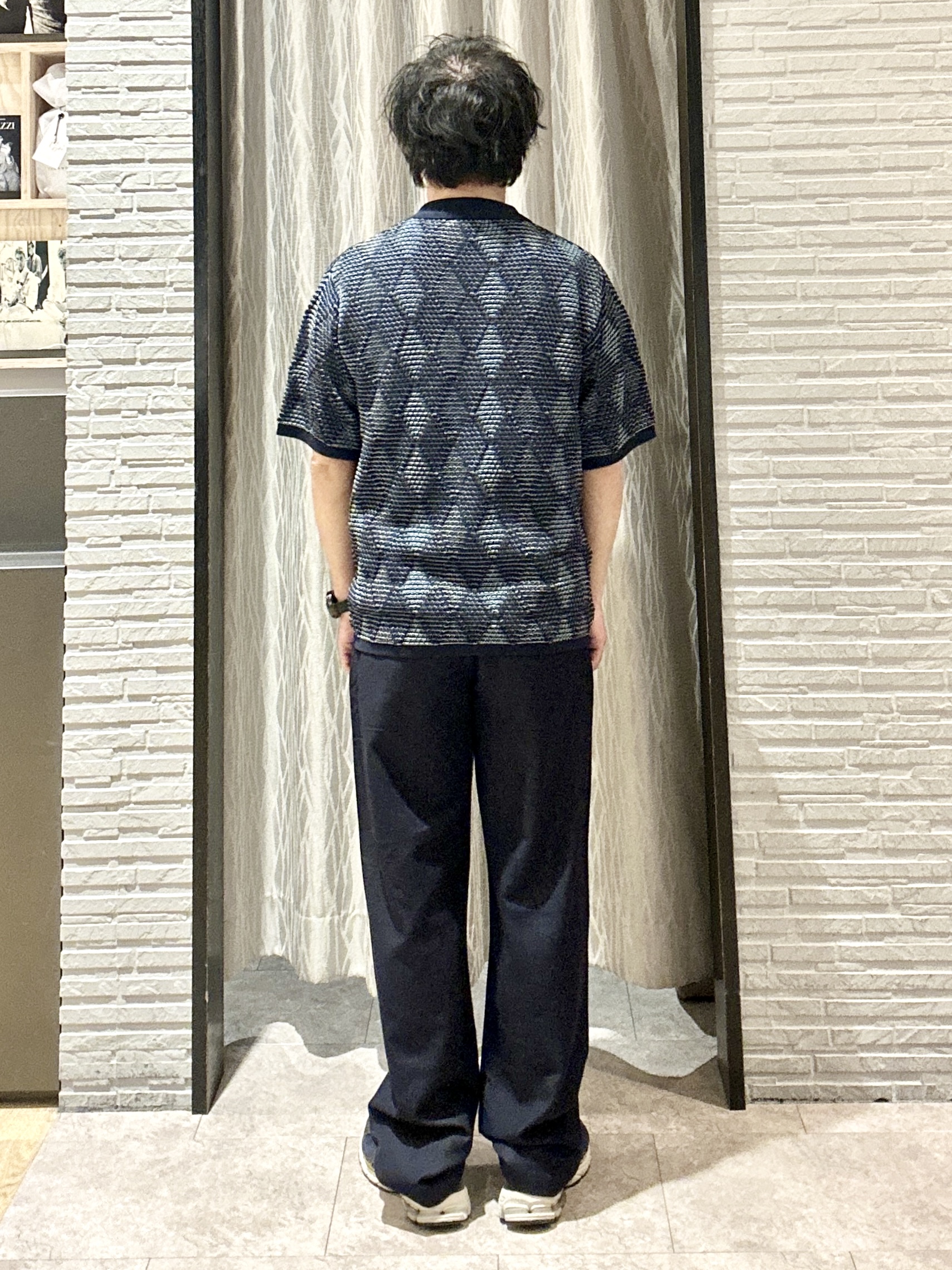 KENJI Iさんの「THE SHOP TK｜【主張しすぎない配色バランス】アーガイルメッシュポロ半袖Tシャツ 洗濯機OK」を使ったコーディネート