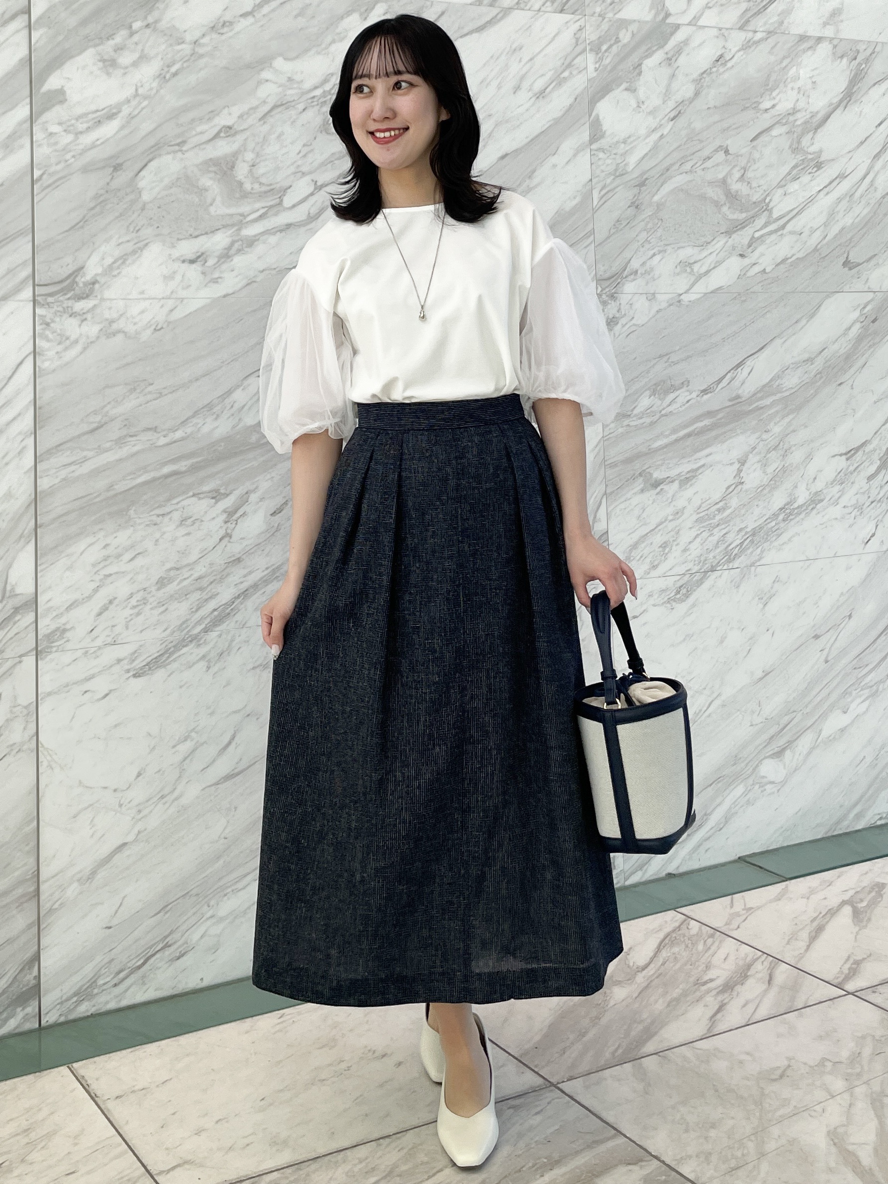 yukariさんの「Reflect｜【UVカット／接触冷感／吸水速乾】チュールスリーブプルオーバー」を使ったコーディネート