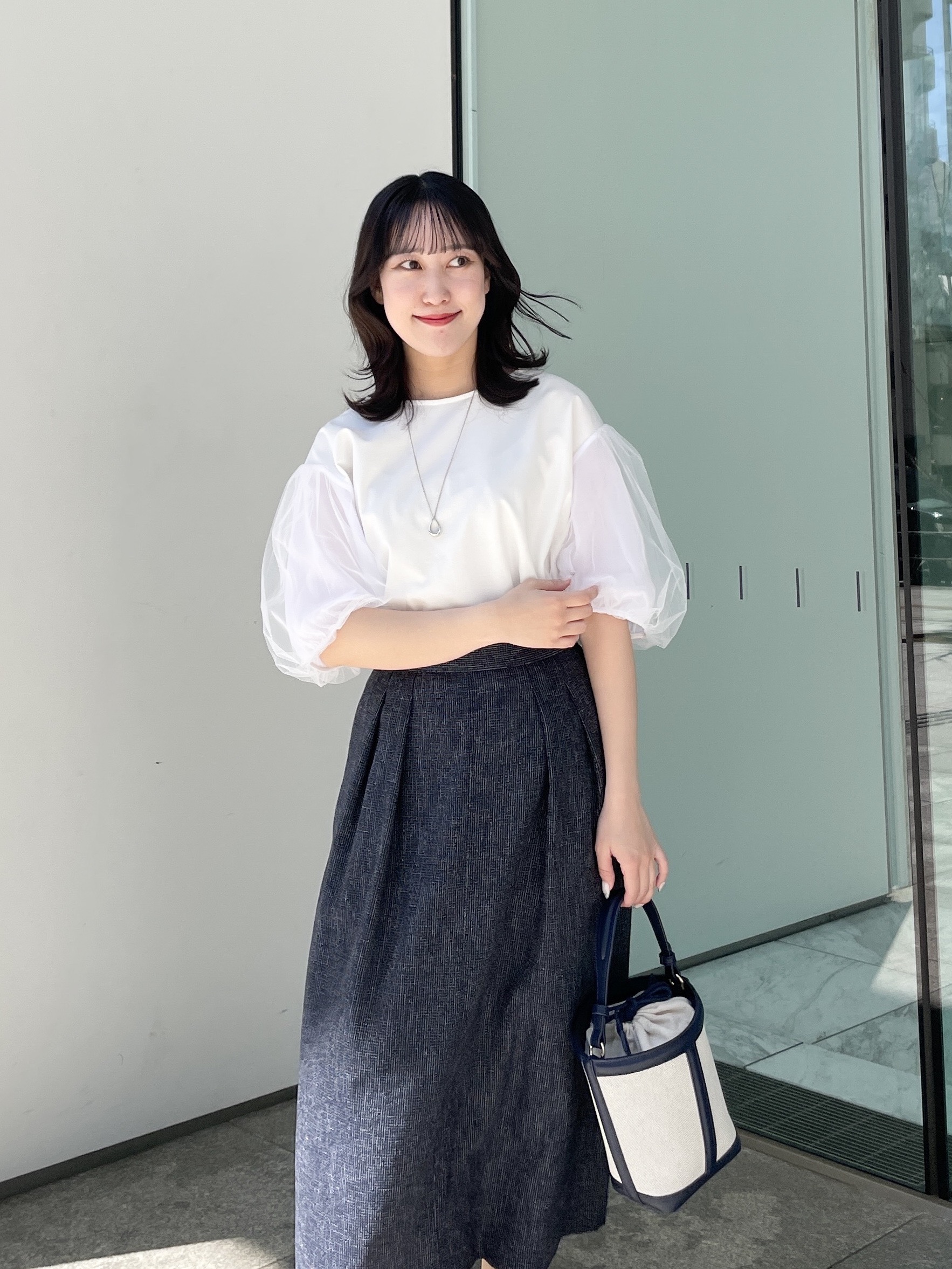yukariさんの「Reflect｜【UVカット／接触冷感／吸水速乾】チュールスリーブプルオーバー」を使ったコーディネート