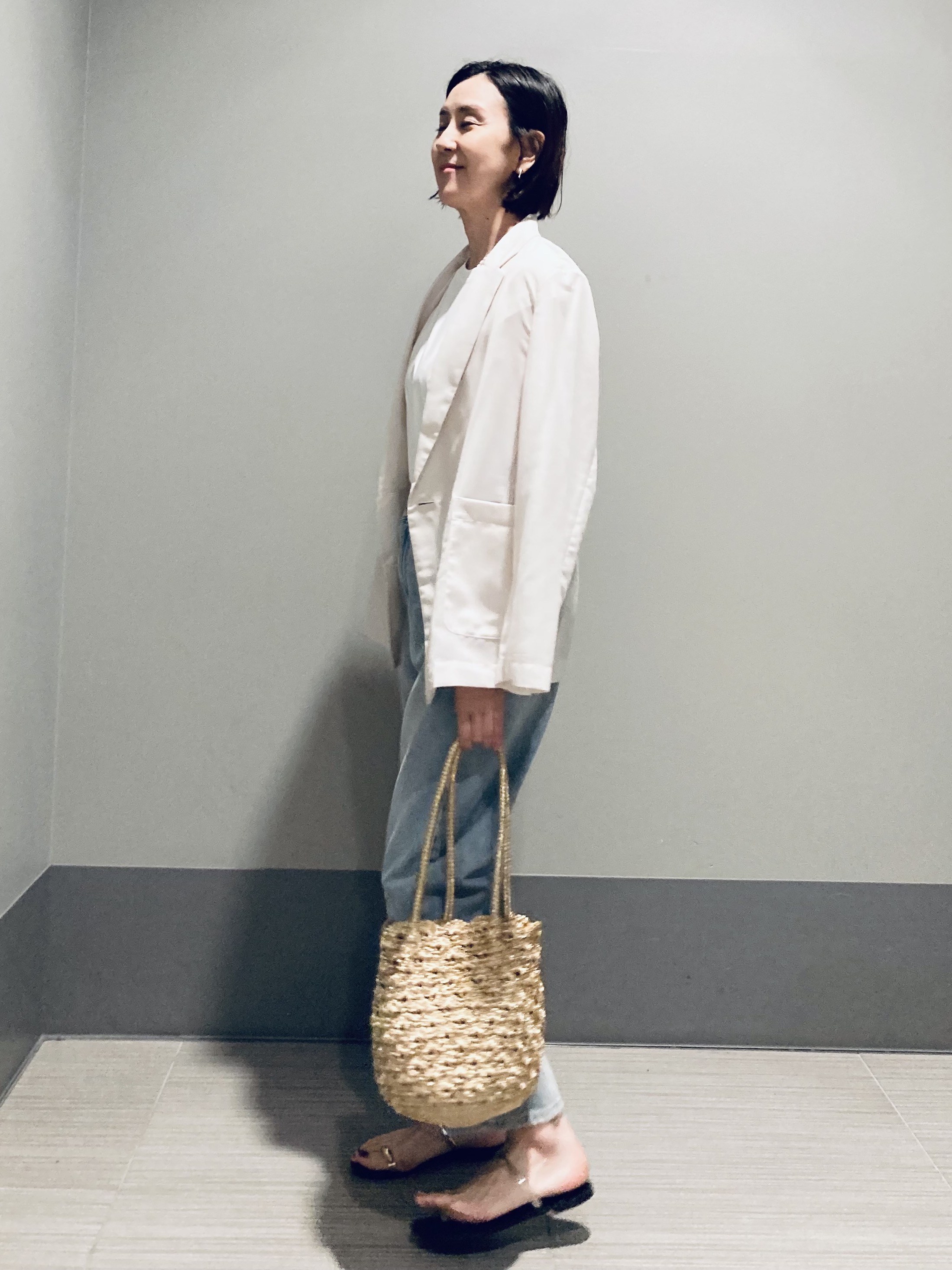Furuさんの「DRESSTERIOR｜【接触冷感／抗菌防臭／消臭】アイスクリアコットンフレンチスリーブT」を使ったコーディネート