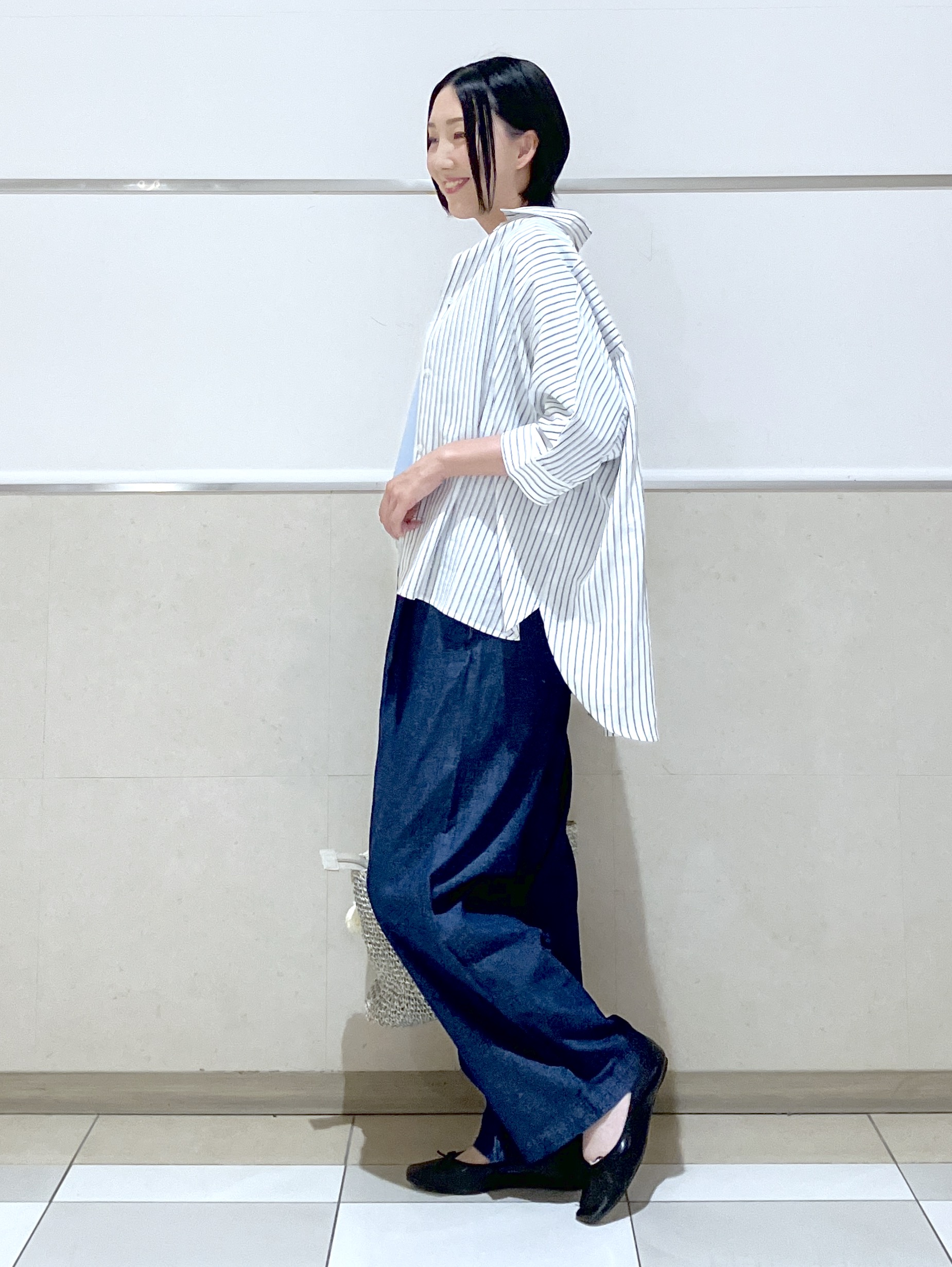 eriko さんの「Dessin｜【新色追加/体型カバー】美光沢カットソーボクシーシルエット」を使ったコーディネート