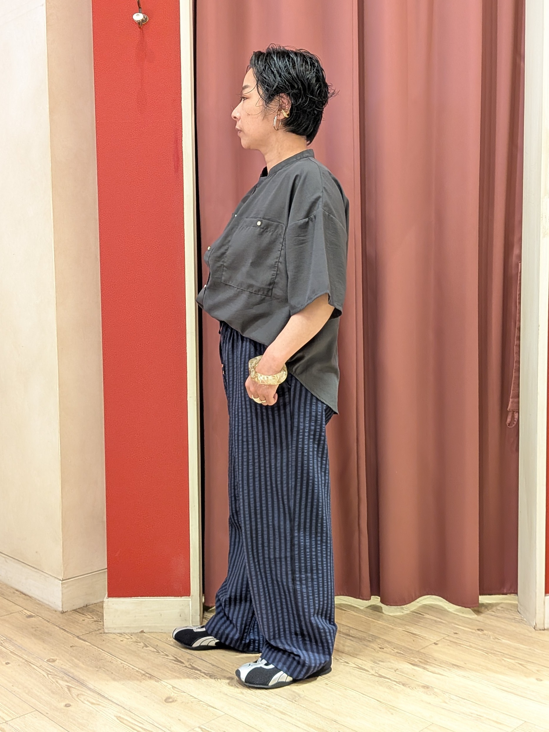 cameさんの「SHOO･LA･RUE｜【洗濯機可/S-LL】大人の抜け感 ゆるっと5分袖シャツ」を使ったコーディネート