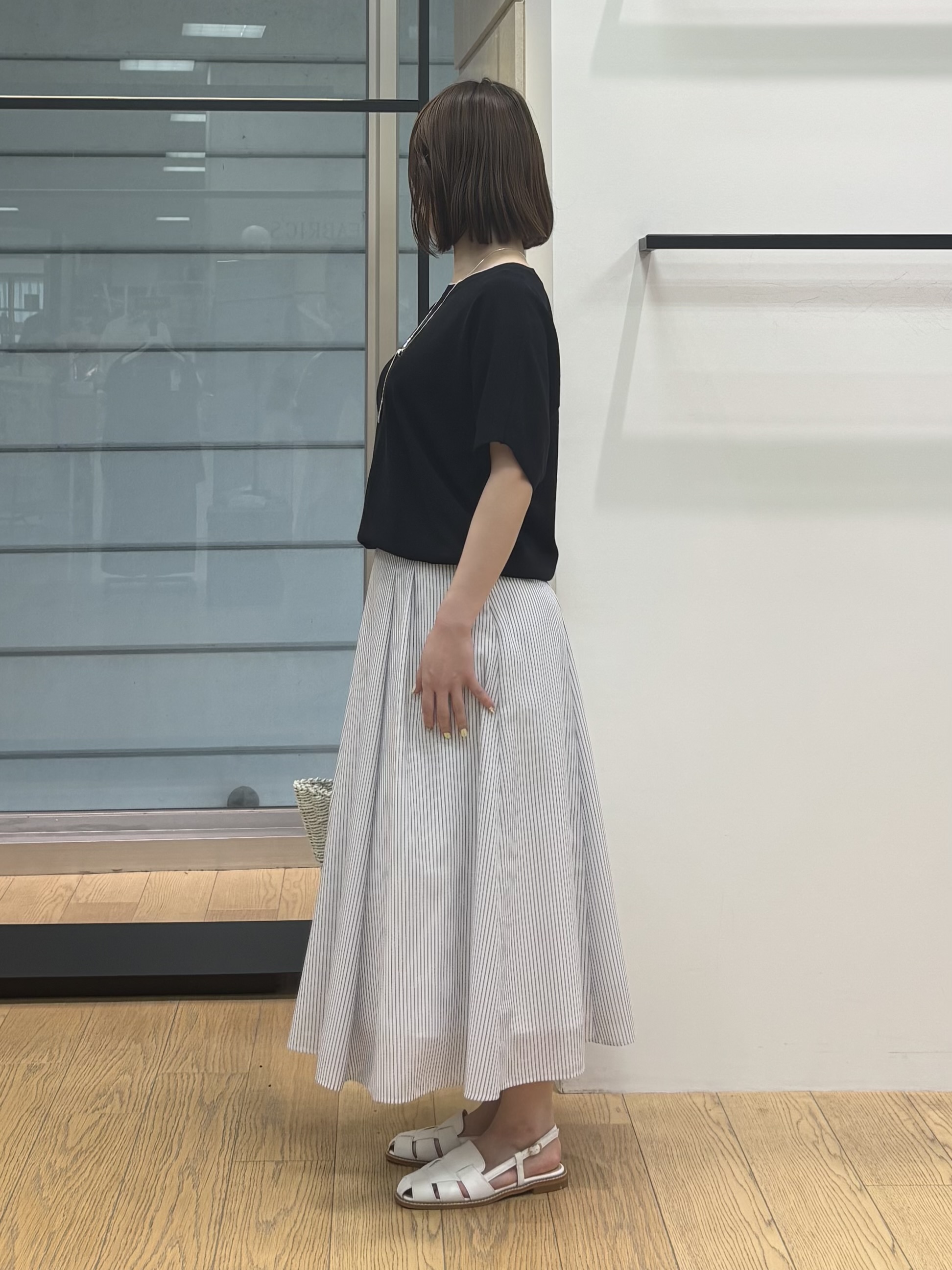 asamiさんの「INDIVI｜【洗える／コットン】ドライタッチさらりニットT」を使ったコーディネート