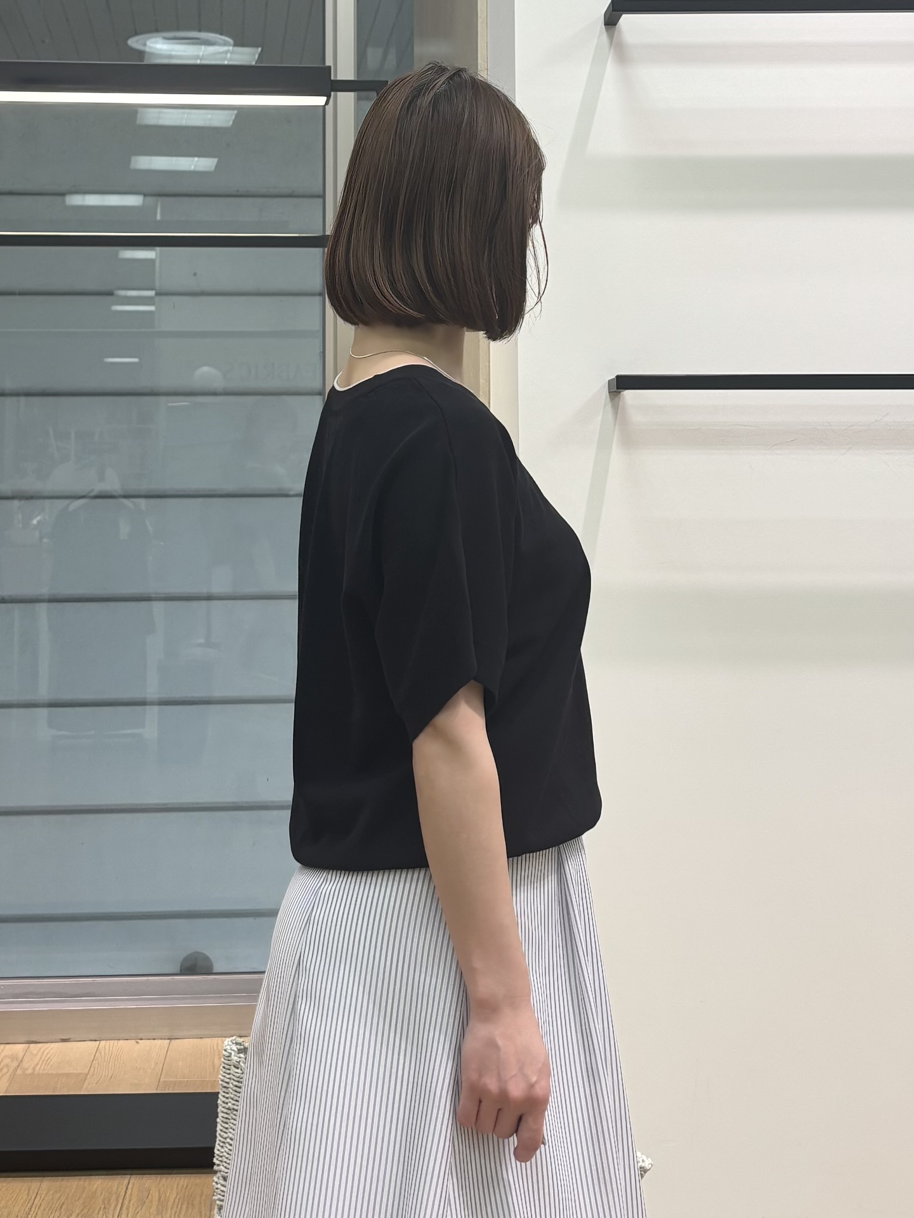 asamiさんの「INDIVI｜【洗える／コットン】ドライタッチさらりニットT」を使ったコーディネート