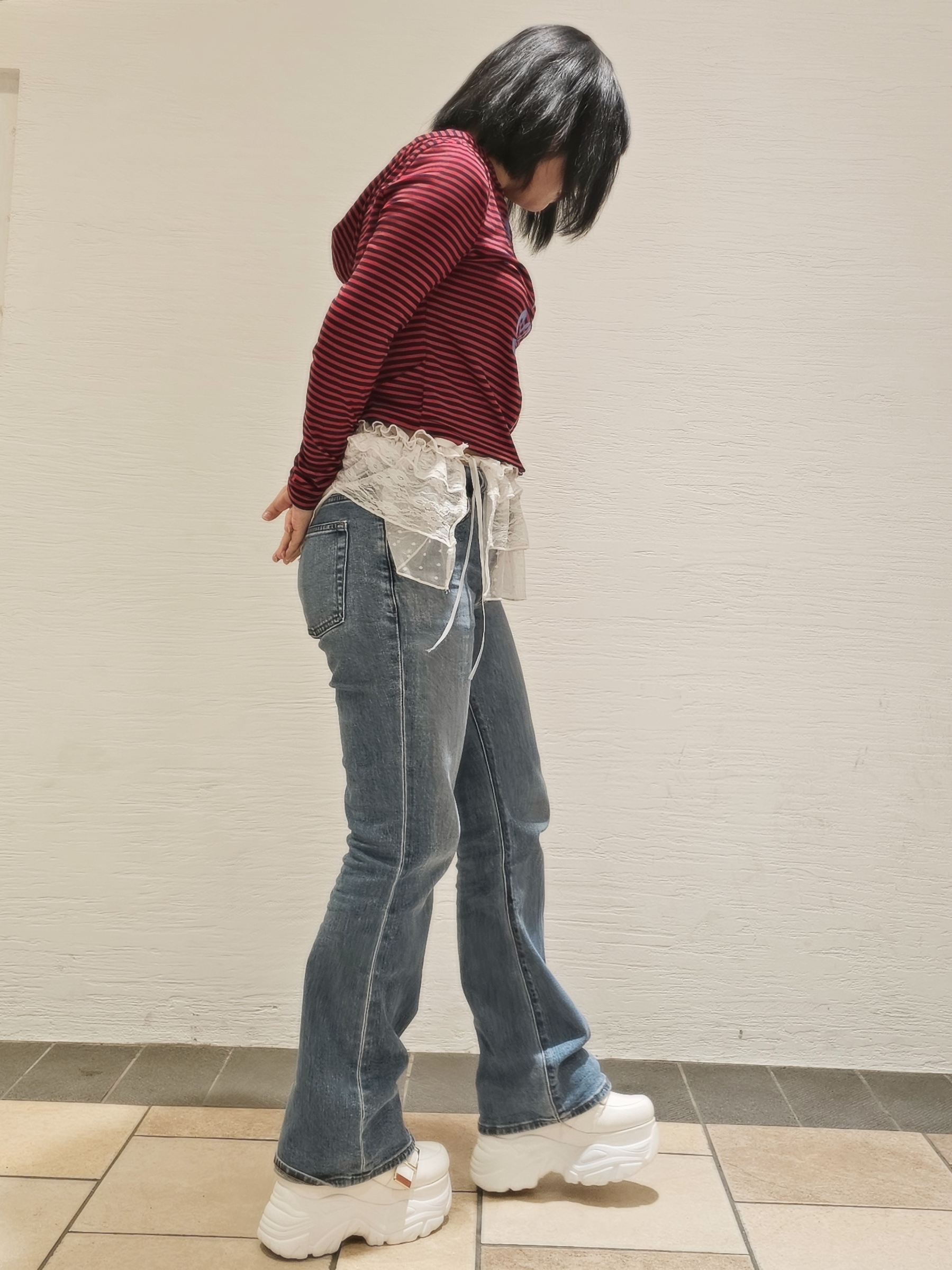 ayaneさんの「ESPERANZA｜ベルテッド厚底スニーカー」を使ったコーディネート