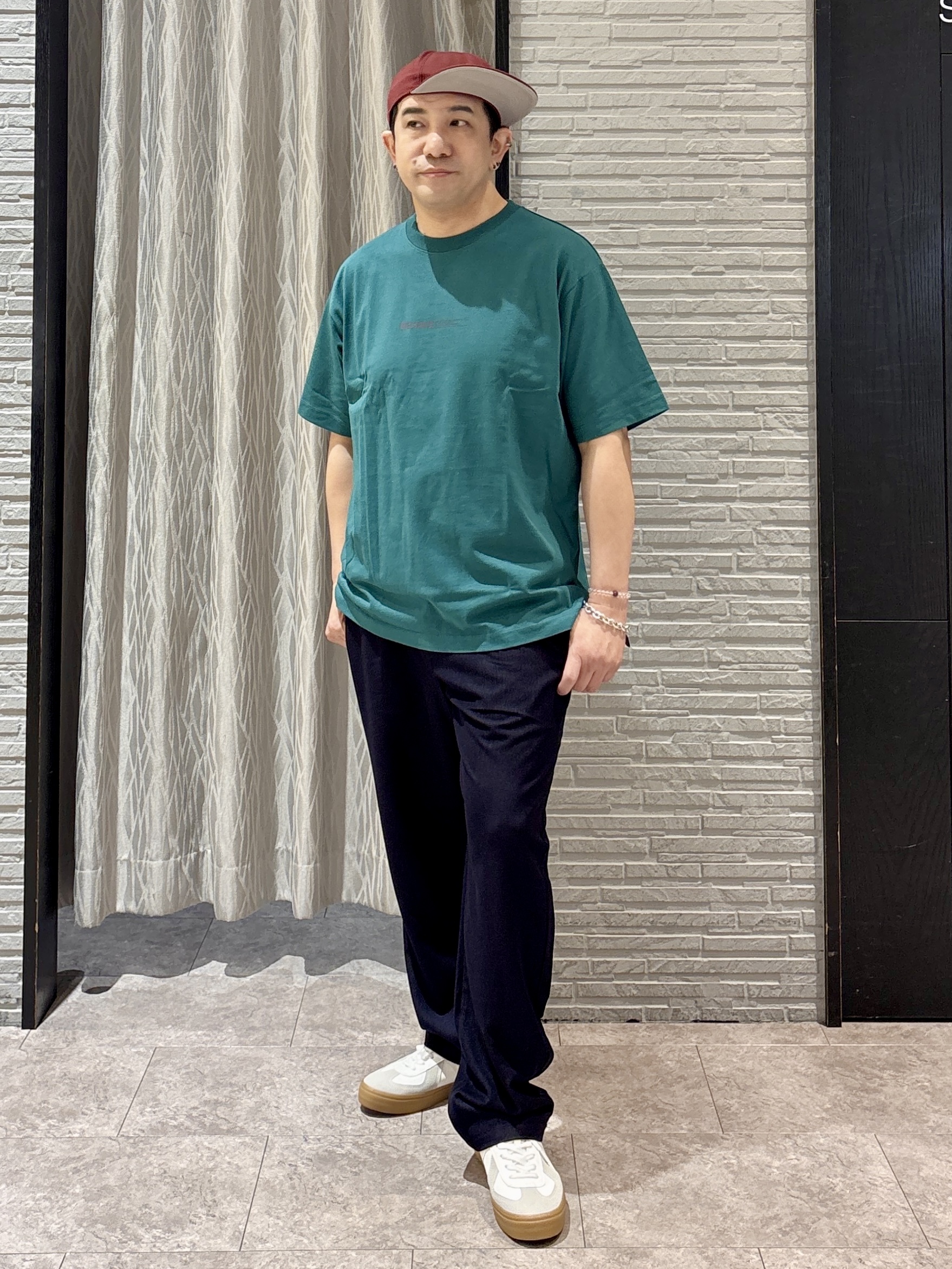 Pーyamaさんの「THE SHOP TK｜アーガイル柄 レース半袖シャツ 洗濯機OK」を使ったコーディネート