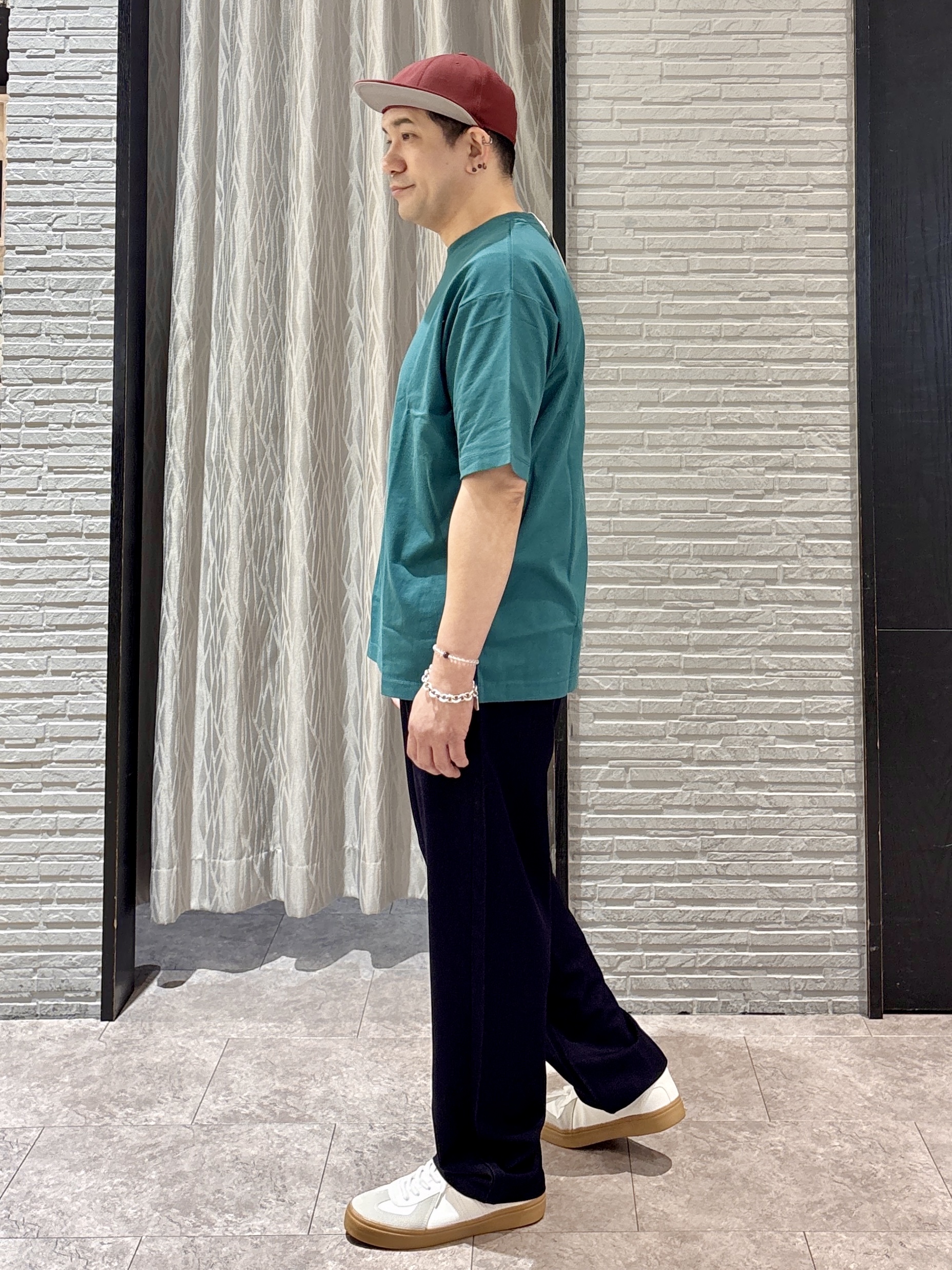 Pーyamaさんの「THE SHOP TK｜アーガイル柄 レース半袖シャツ 洗濯機OK」を使ったコーディネート