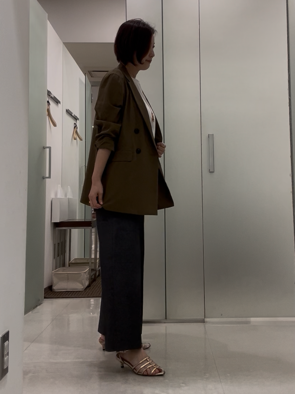 まどかさんの「UNTITLED｜【セットアップ可/接触冷感/通気性】ドライシアーダブルジャケット」を使ったコーディネート