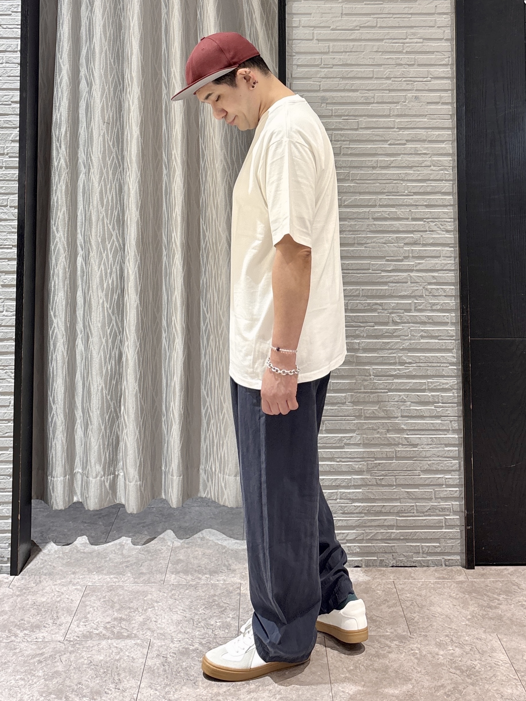Pーyamaさんの「THE SHOP TK｜メッシュ ストライプ半袖シャツ 洗濯機OK／通気性◎」を使ったコーディネート