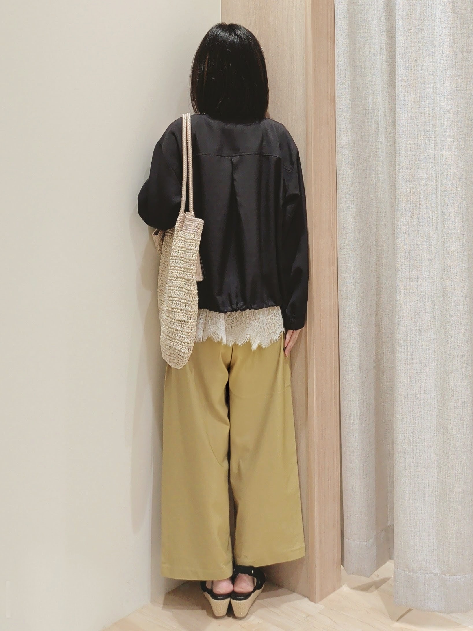 Yuiさんの「grove｜【貴島明日香さん着用・洗える】麻調ノーカラーブルゾン」を使ったコーディネート