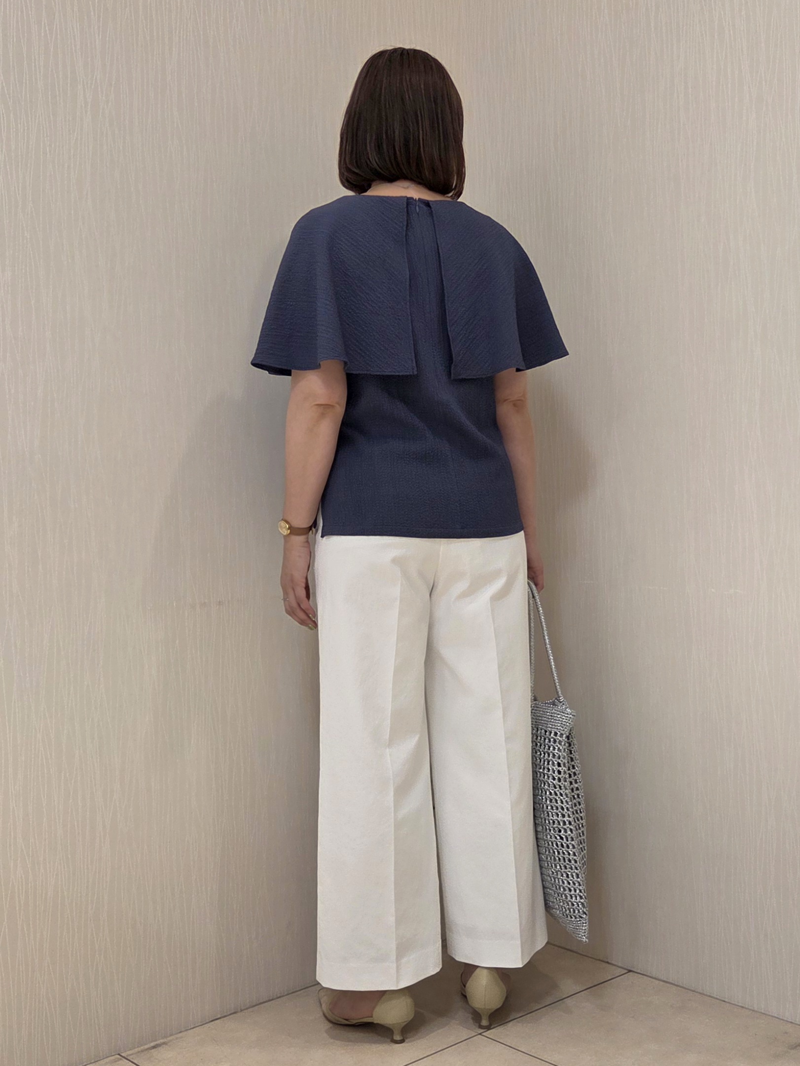 naokoさんの「UNTITLED｜【さらりと快適/セットアップ可/UV/接触冷感】スラブカラーレスジャケット」を使ったコーディネート