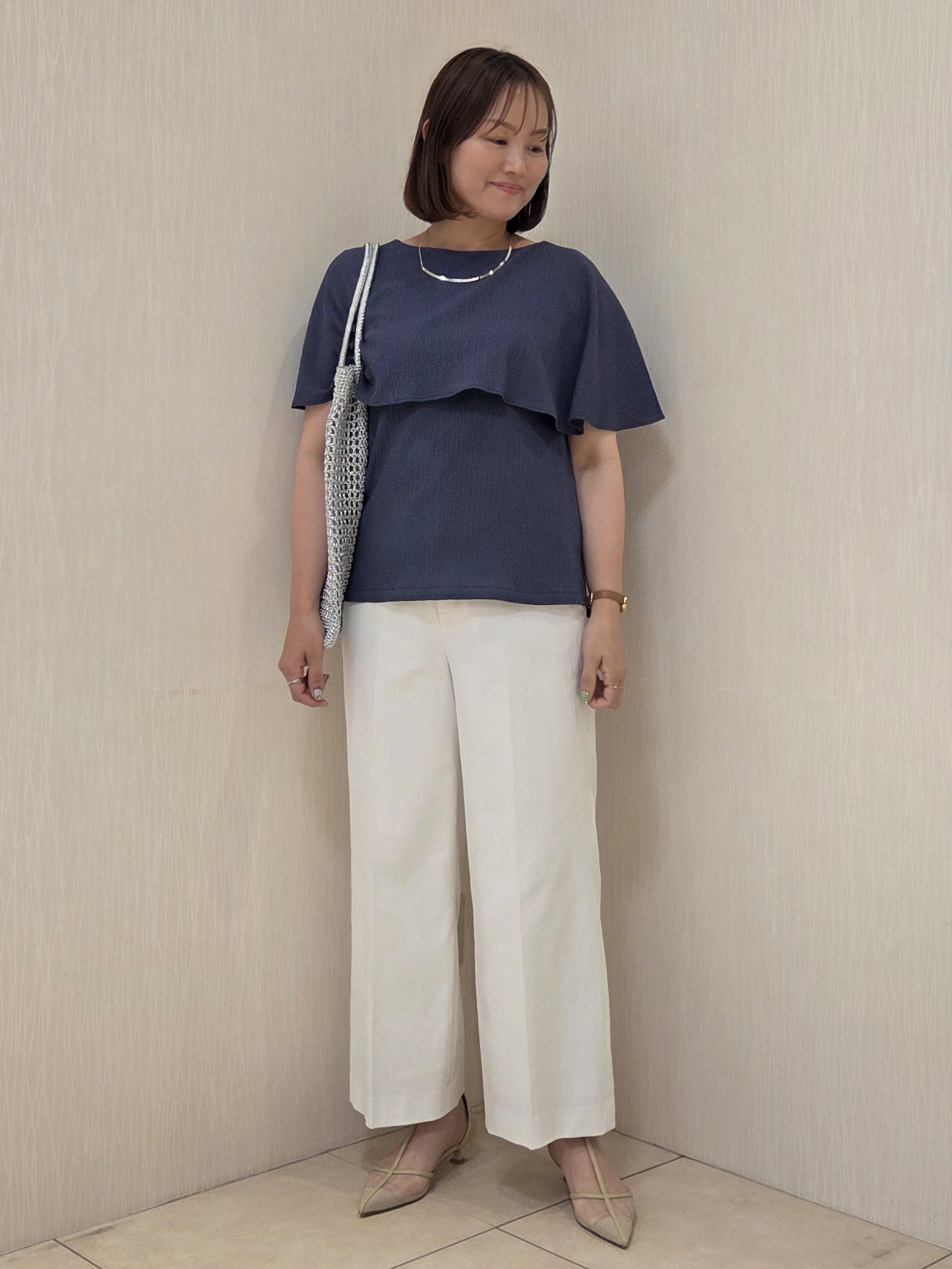 naokoさんの「UNTITLED｜【さらりと快適/セットアップ可/UV/接触冷感】スラブカラーレスジャケット」を使ったコーディネート