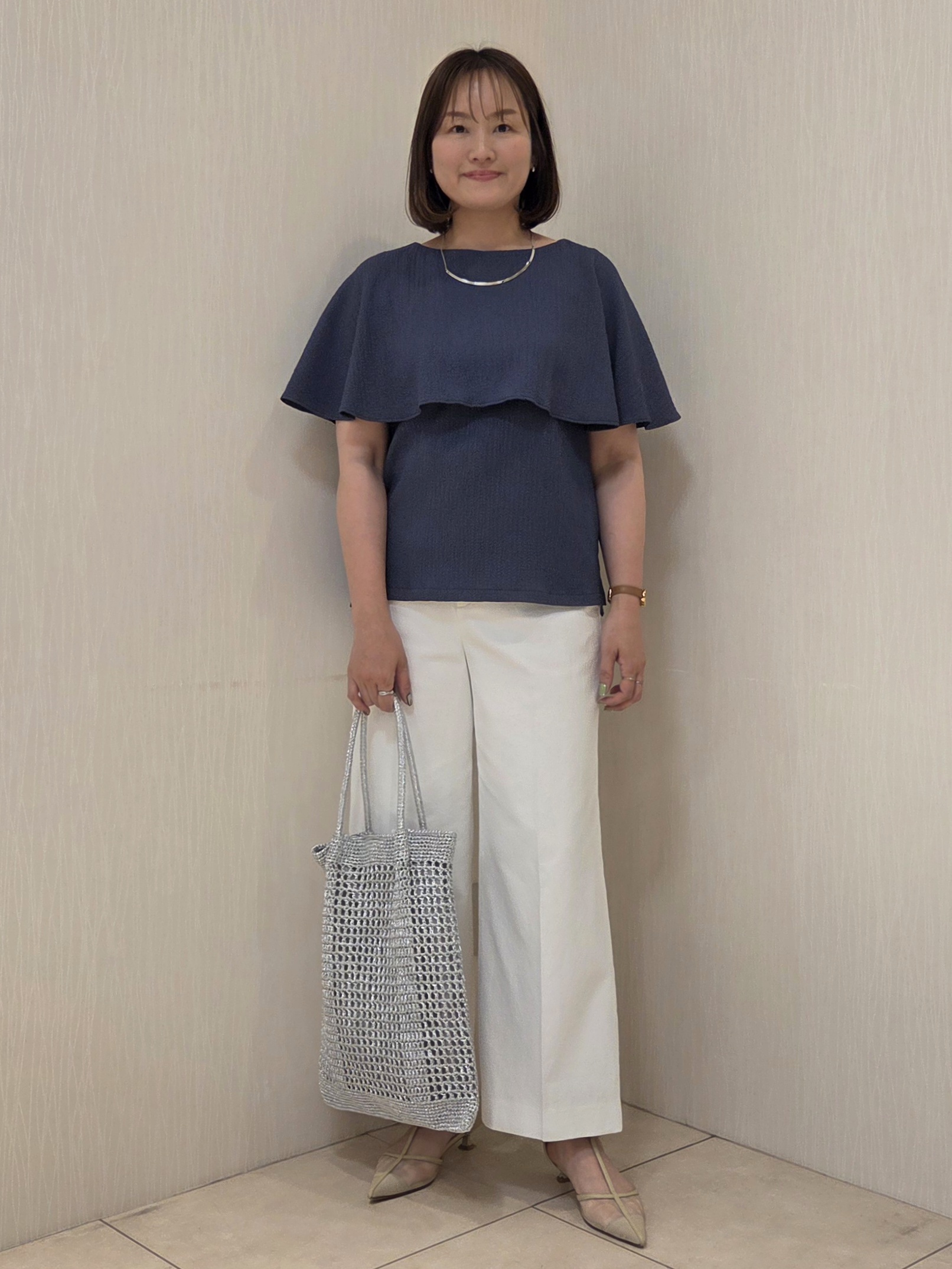 naokoさんの「UNTITLED｜【さらりと快適/セットアップ可/UV/接触冷感】スラブカラーレスジャケット」を使ったコーディネート