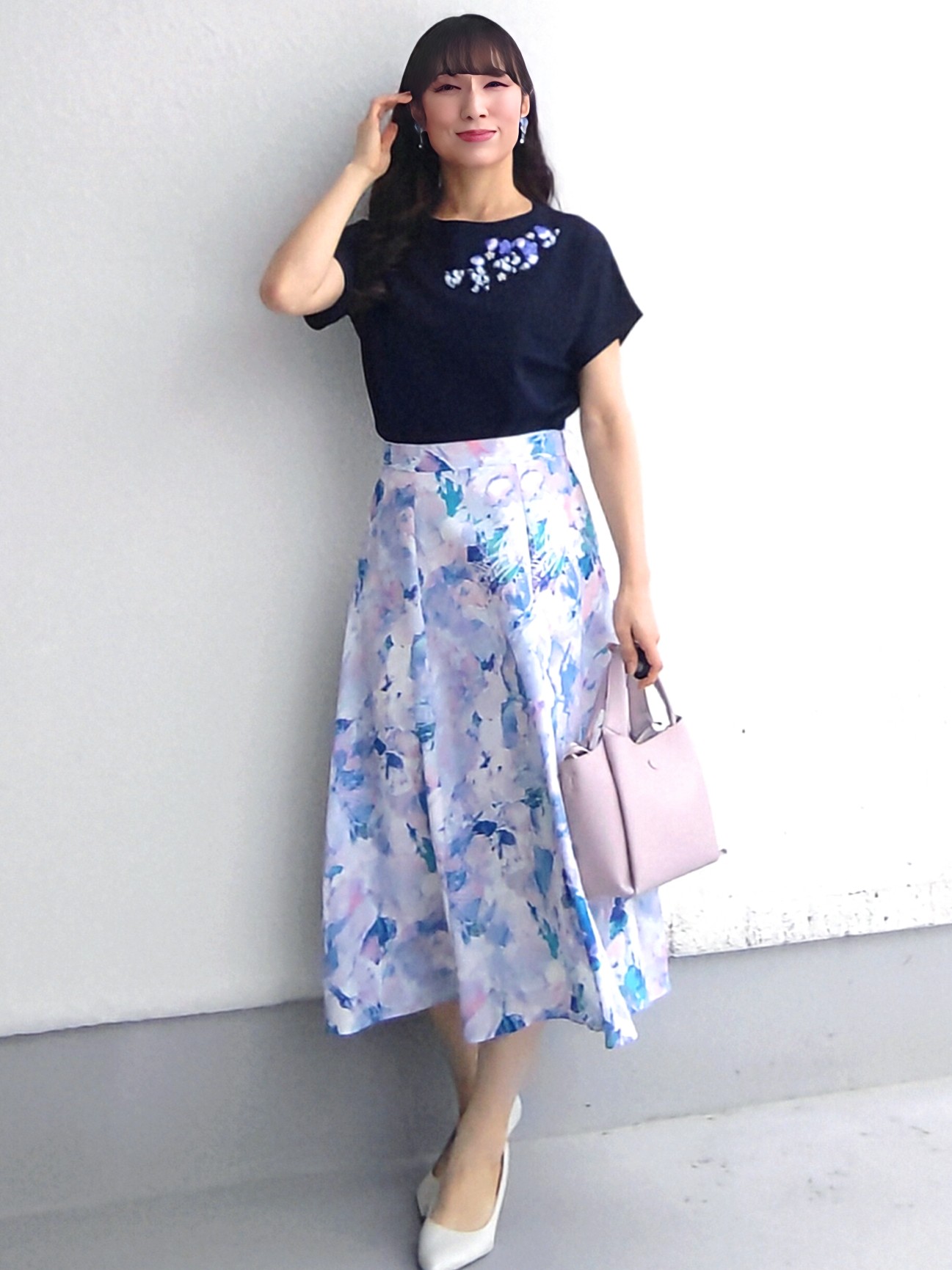 keinaさんの「SunaUna｜【SS～Lサイズ展開／スパンコール・ビジュー・刺繍】クラフトニット」を使ったコーディネート