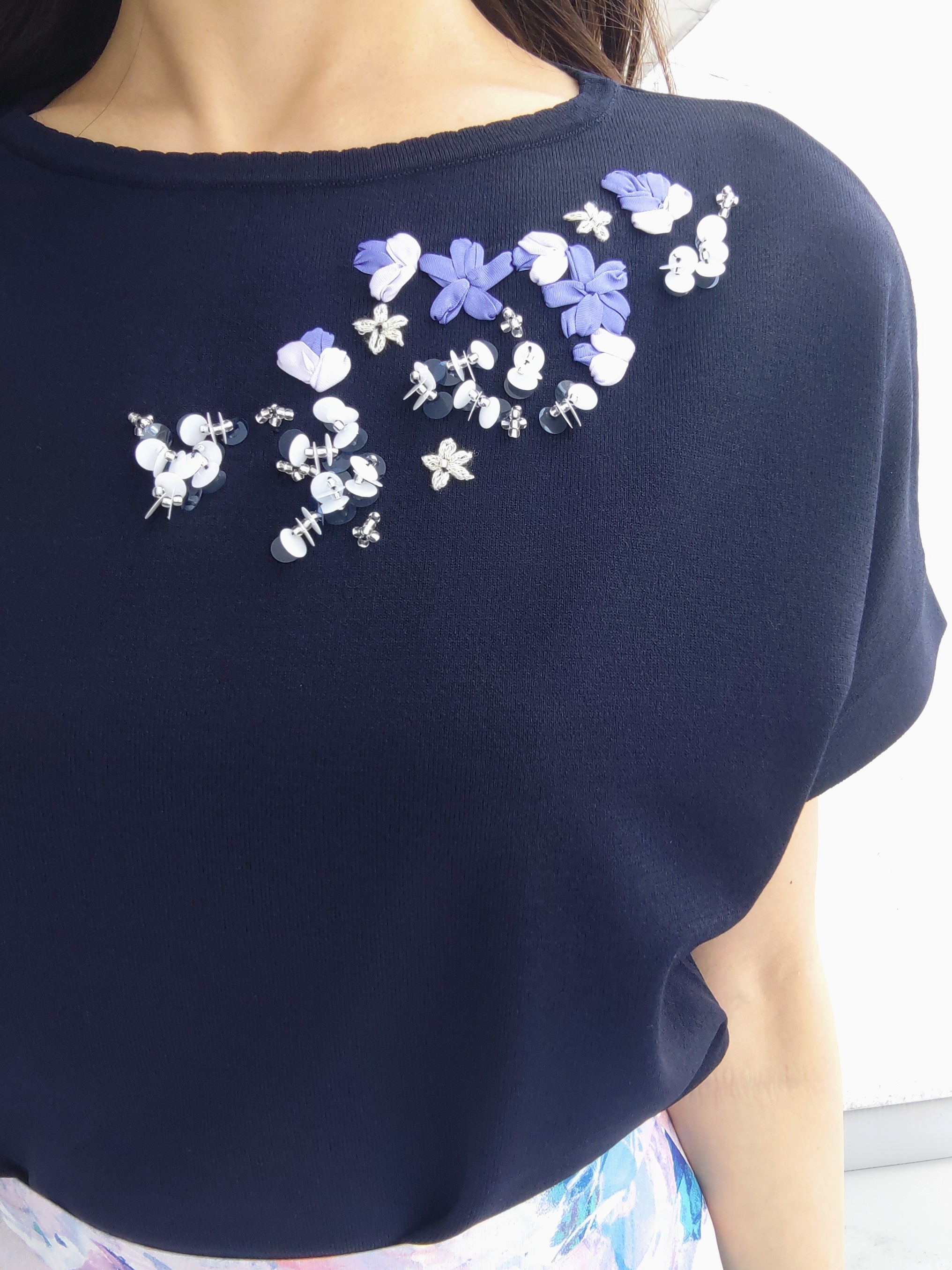 keinaさんの「SunaUna｜【SS～Lサイズ展開／スパンコール・ビジュー・刺繍】クラフトニット」を使ったコーディネート