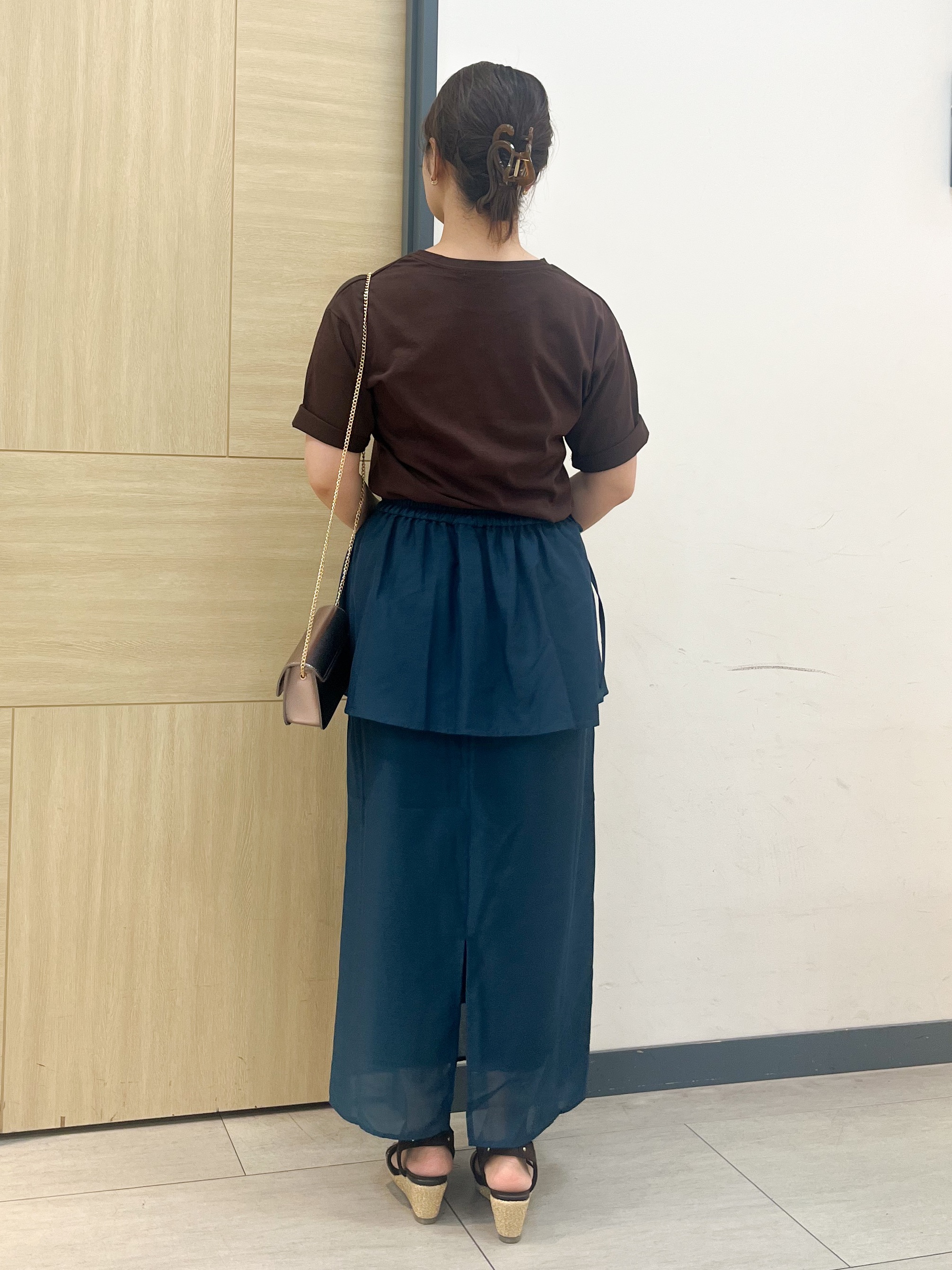 YOさんの「grove｜【UVカット/接触冷感】プリントアソート5分袖Tシャツ」を使ったコーディネート