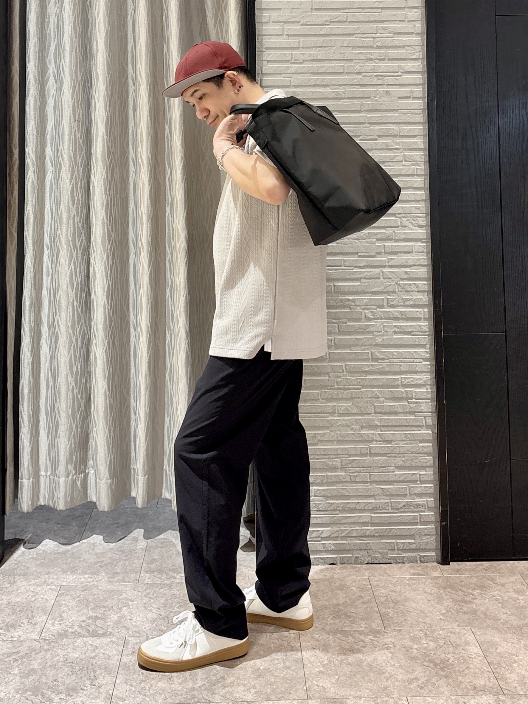 Pーyamaさんの「THE SHOP TK｜【シンプルすぎない大人の表情】ケーブルフクレポロシャツ 吸水速乾/UVケア/洗濯機OK」を使ったコーディネート