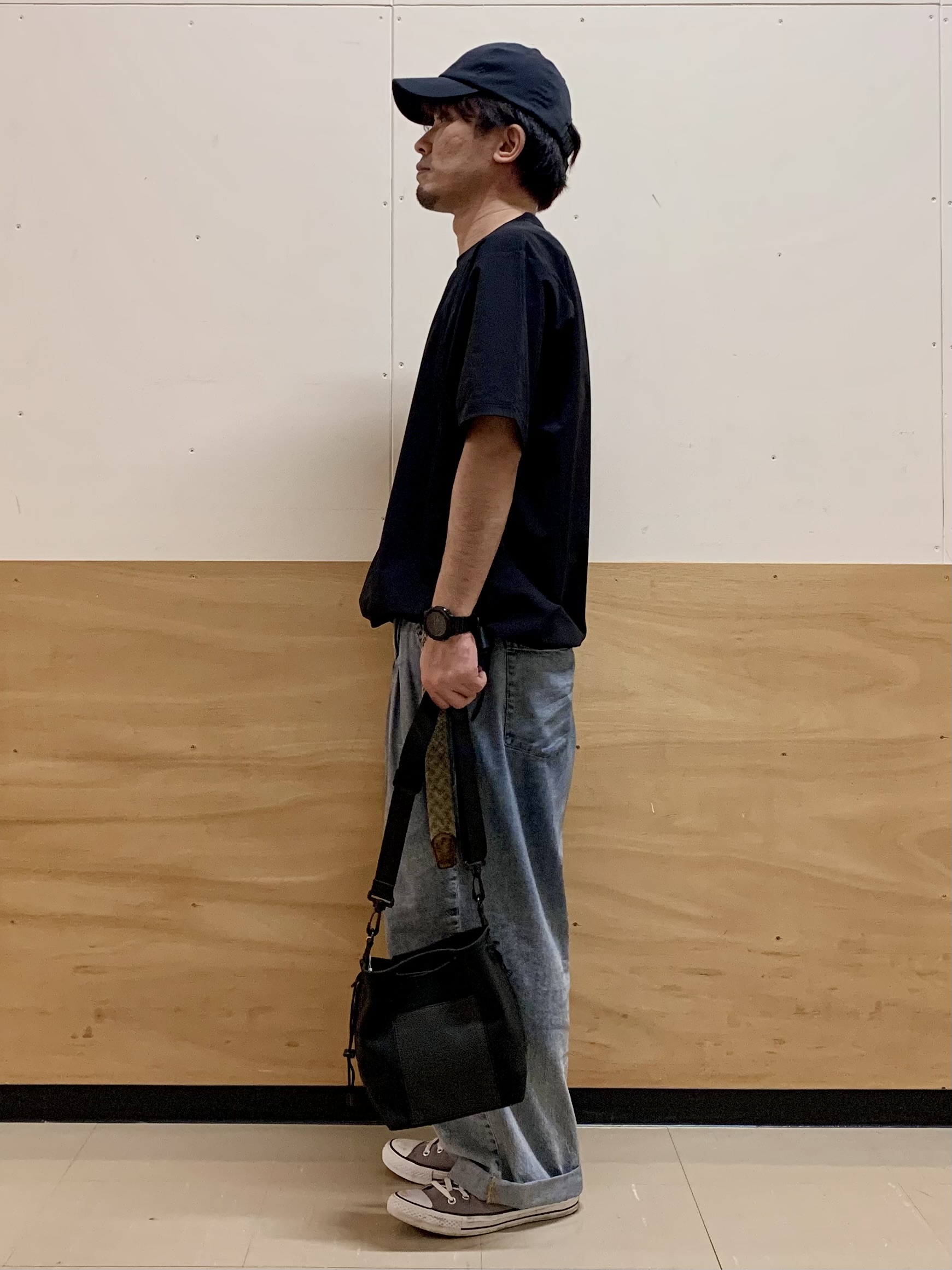 MATUさんの「THE SHOP TK｜【KURO】 ポリバレント ドローコード付き 半袖Tシャツ 接触冷感/UVカット/洗濯機OK」を使ったコーディネート
