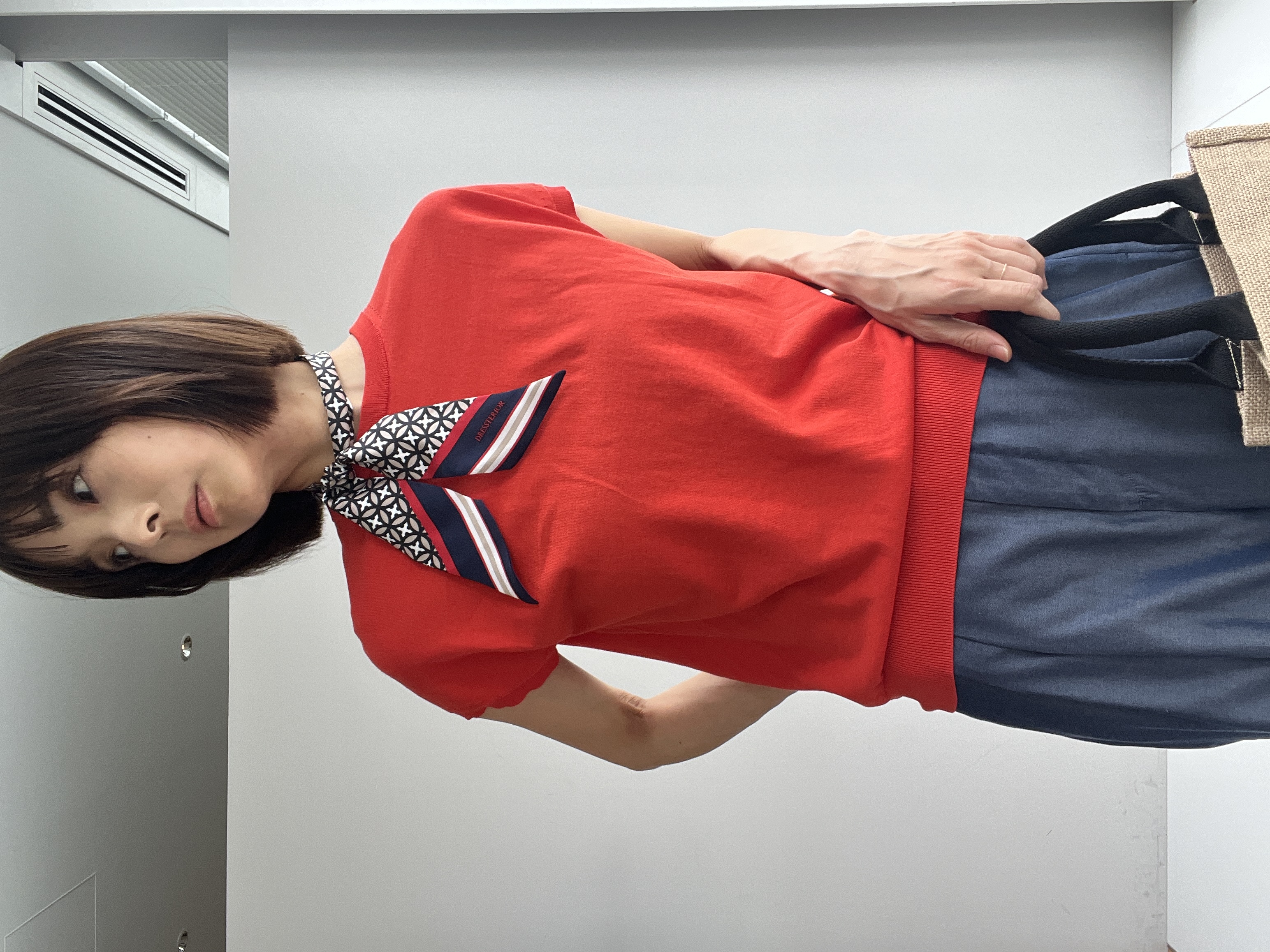misaさんの「DRESSTERIOR｜【ウォッシャブル】コットンシルクフレンチスリーブニット」を使ったコーディネート