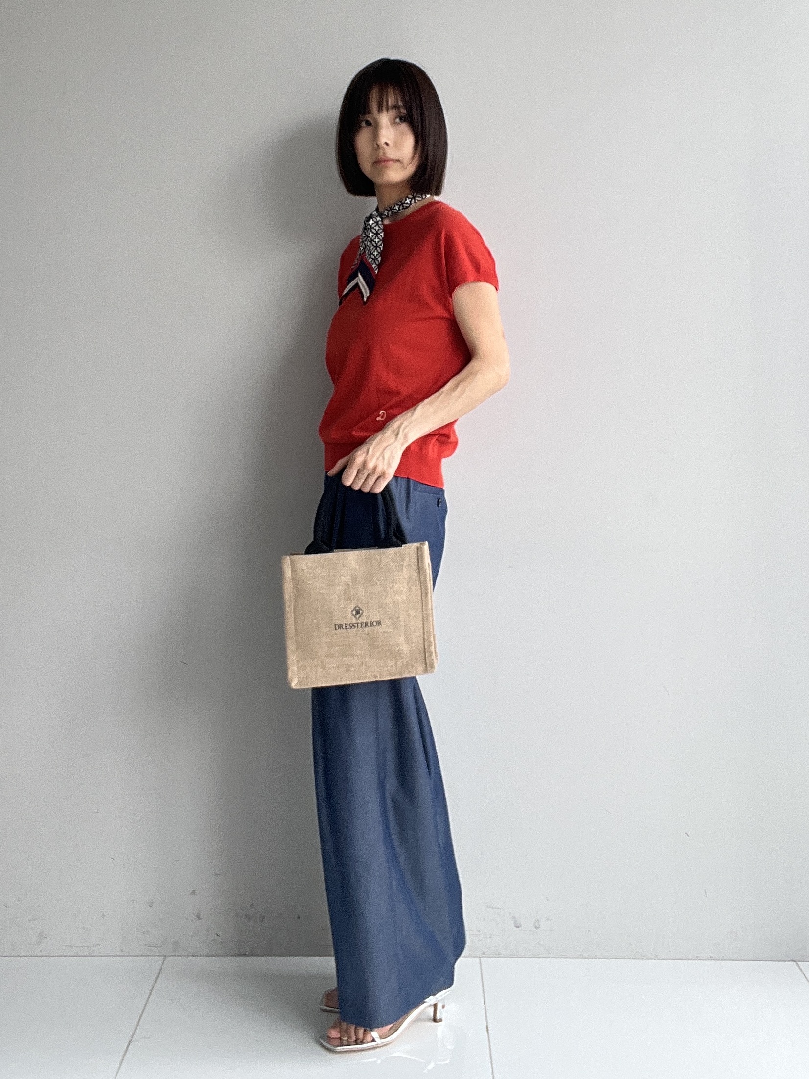 misaさんの「DRESSTERIOR｜【ウォッシャブル】コットンシルクフレンチスリーブニット」を使ったコーディネート