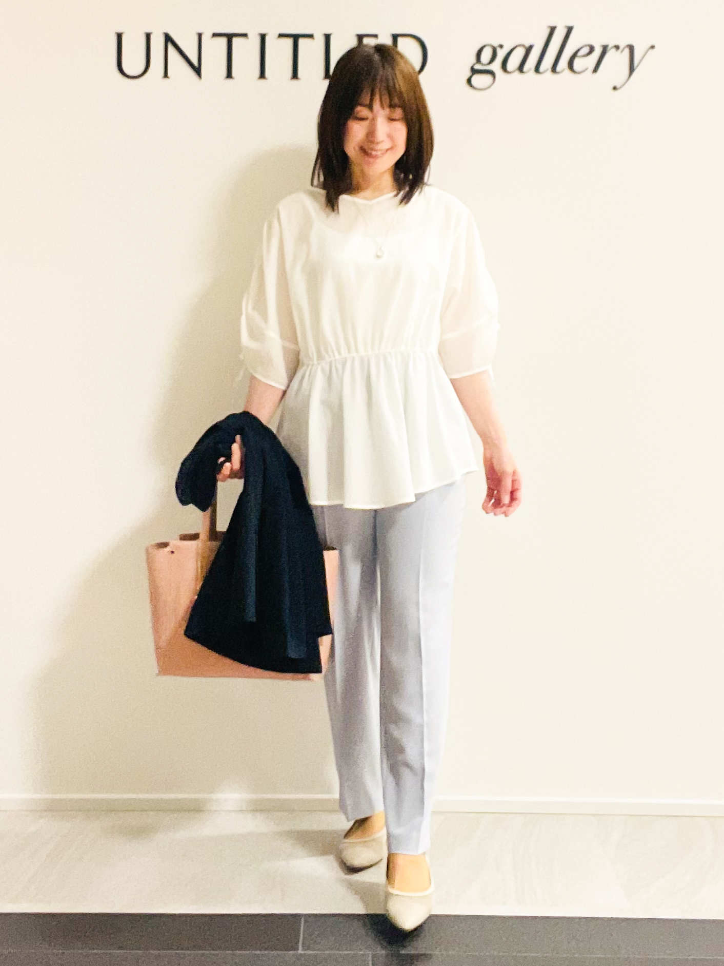 めいさんの「UNTITLED｜【UVカット／接触冷感／セットアップ可】センタープレステーパードパンツ」を使ったコーディネート