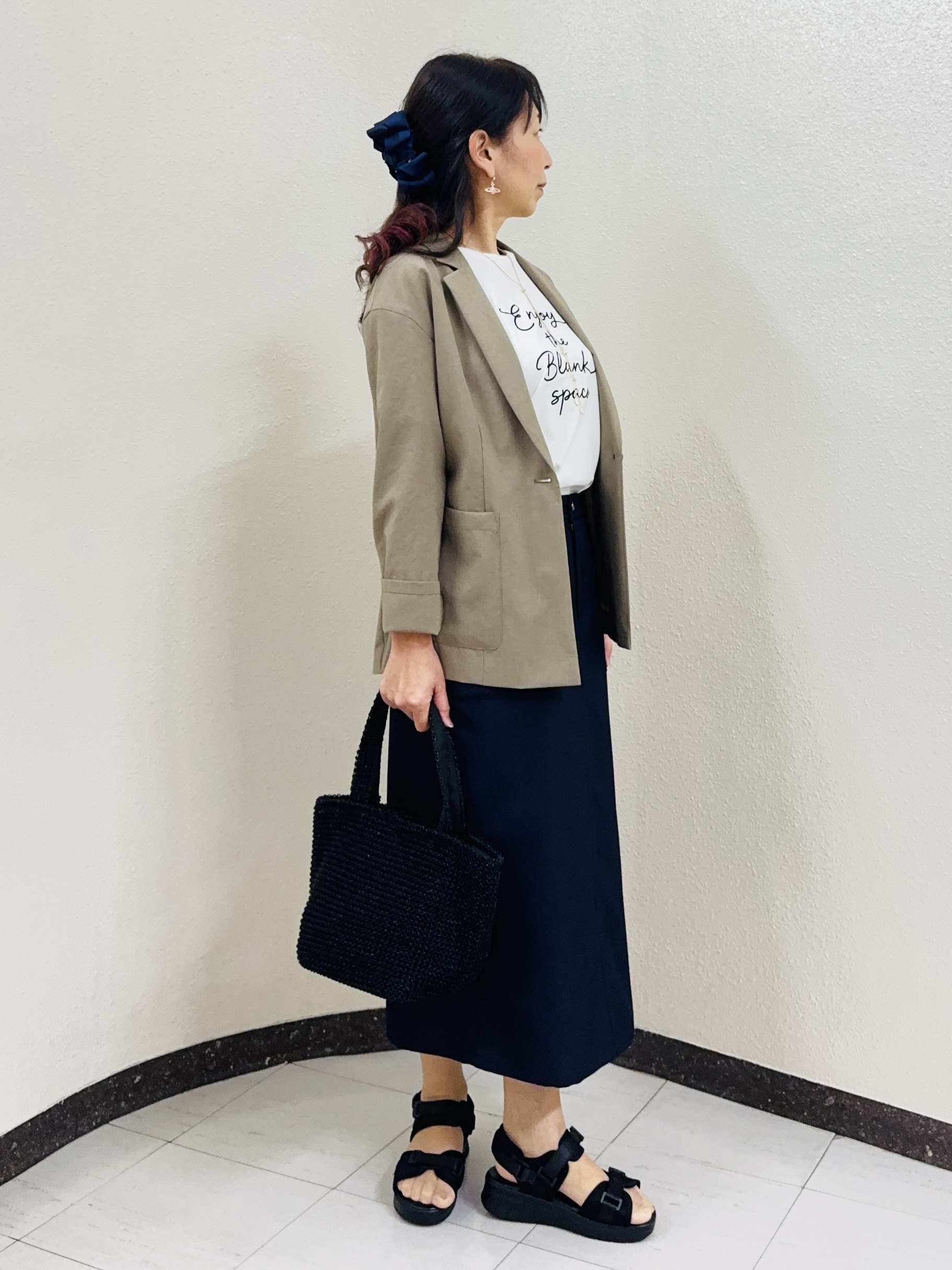 ⭐︎Eimi⭐︎さんの「Reflect｜【SS-4Lサイズ／接触冷感／シワになりにくい】リラクシーテーラードジャケット」を使ったコーディネート