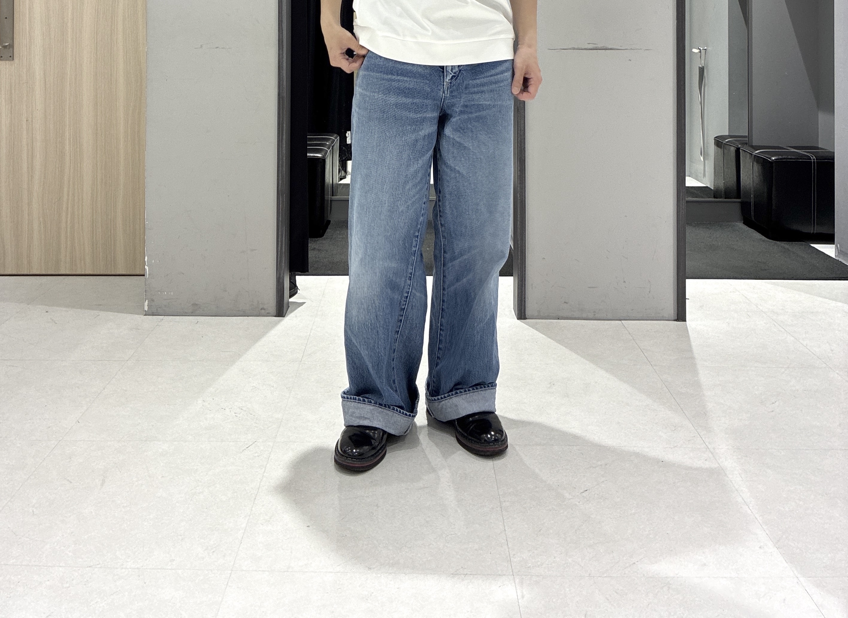 わいずみさんの「TAKEO KIKUCHI｜【通気性】トリコットサッカー 7分袖シャツ」を使ったコーディネート