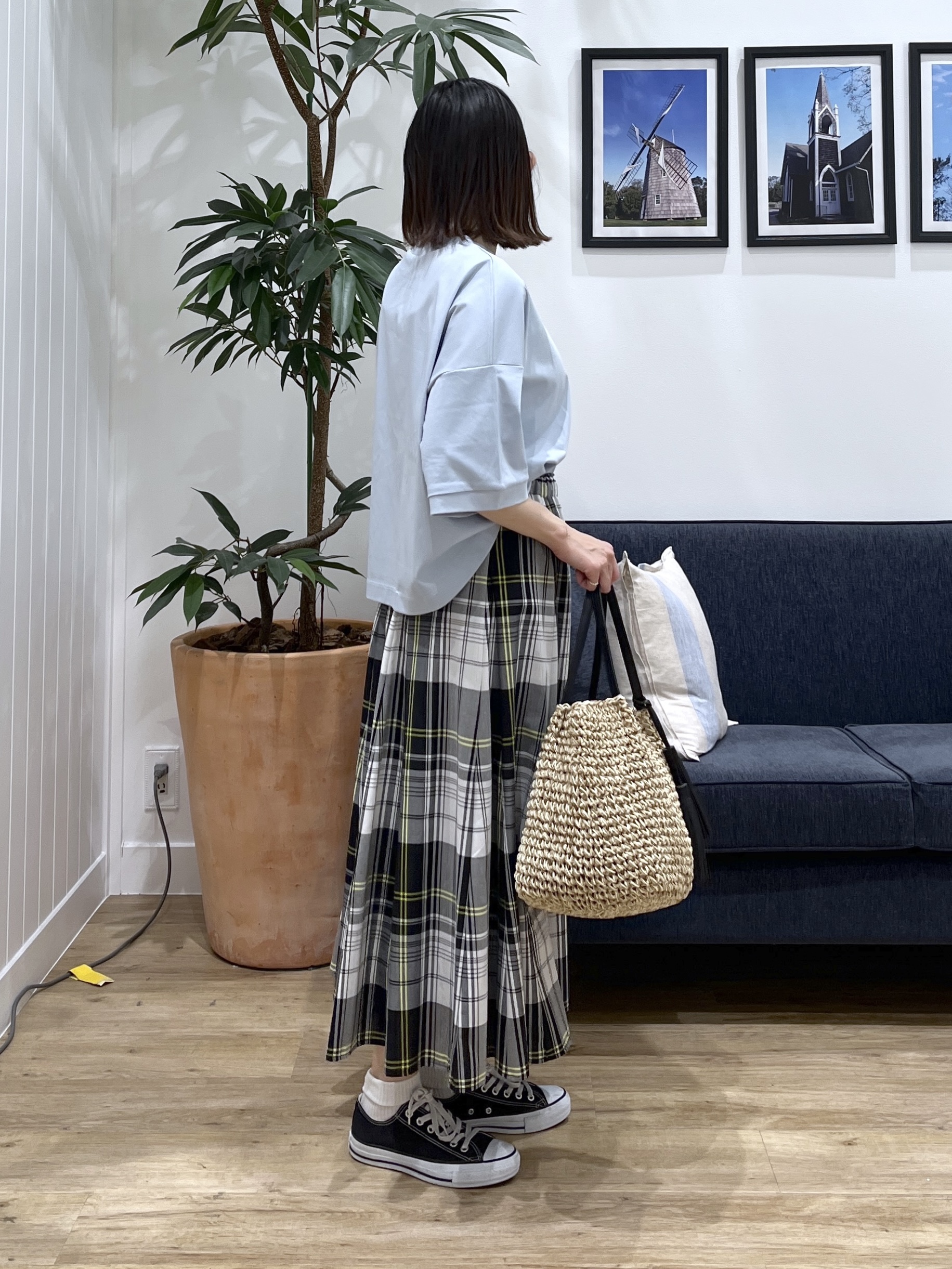 canaさんの「Dessin｜【新色追加/体型カバー】美光沢カットソーボクシーシルエット」を使ったコーディネート